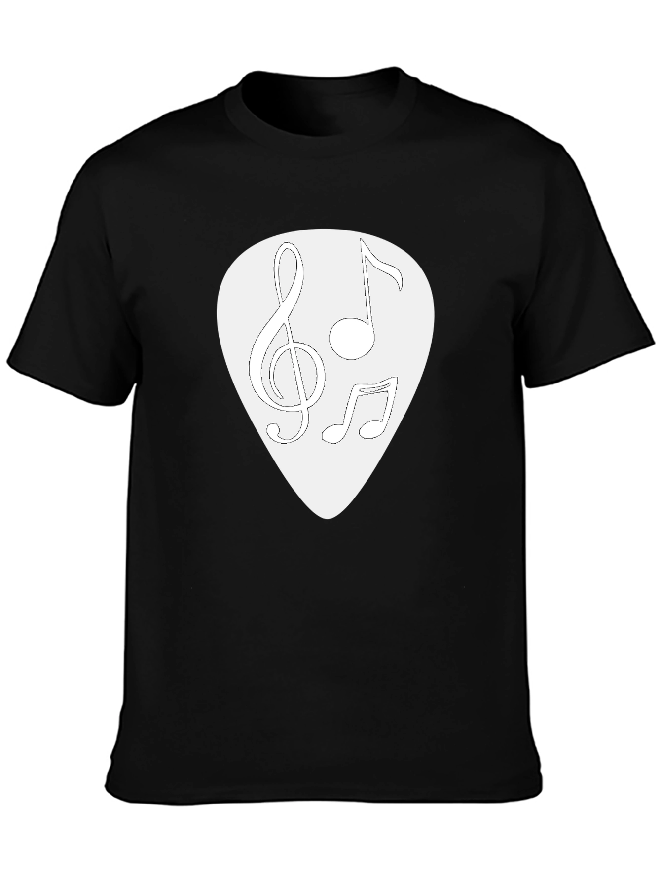 Musical Notes Guitar Pick Graphic T-Shirt