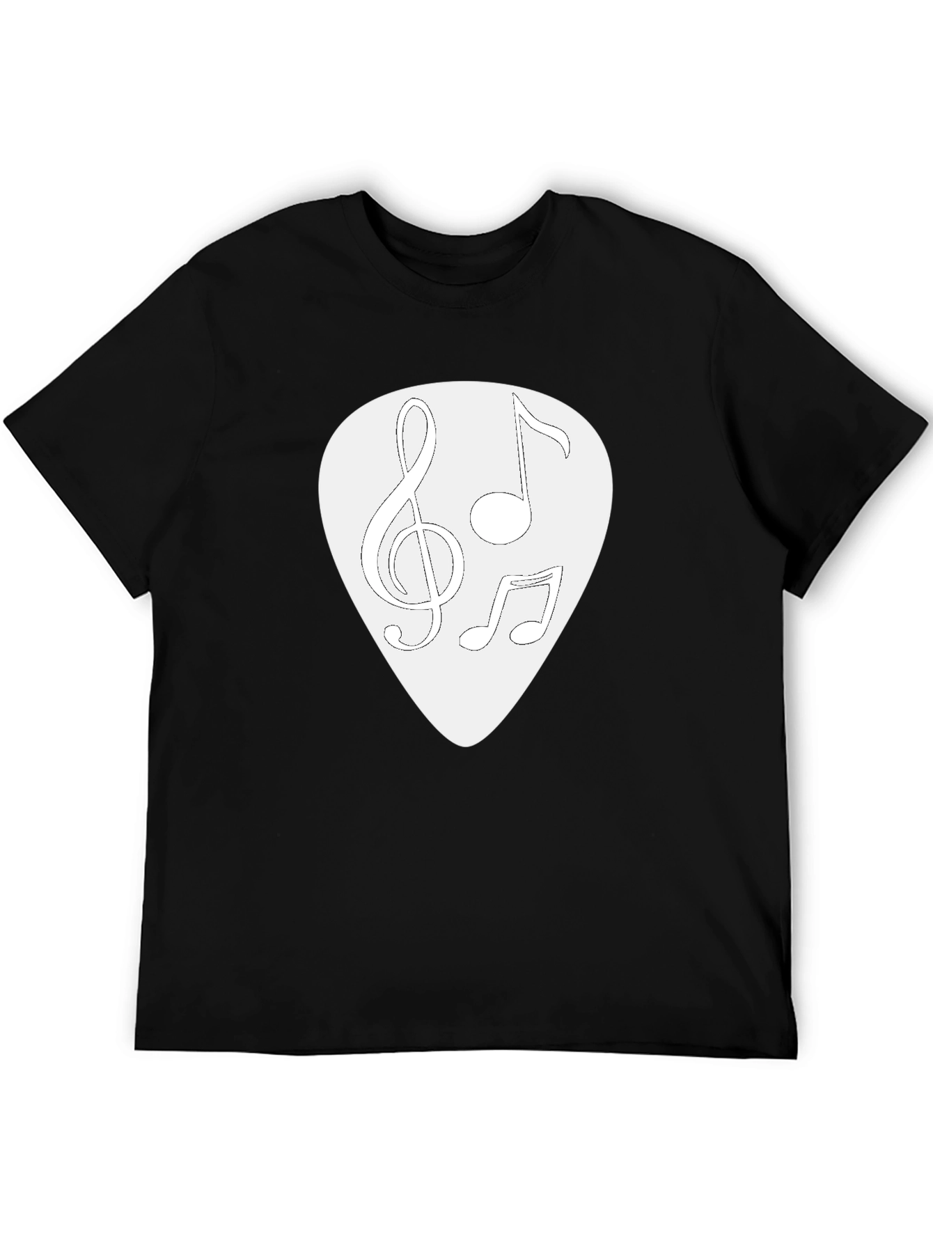 Musical Notes Guitar Pick Graphic T-Shirt
