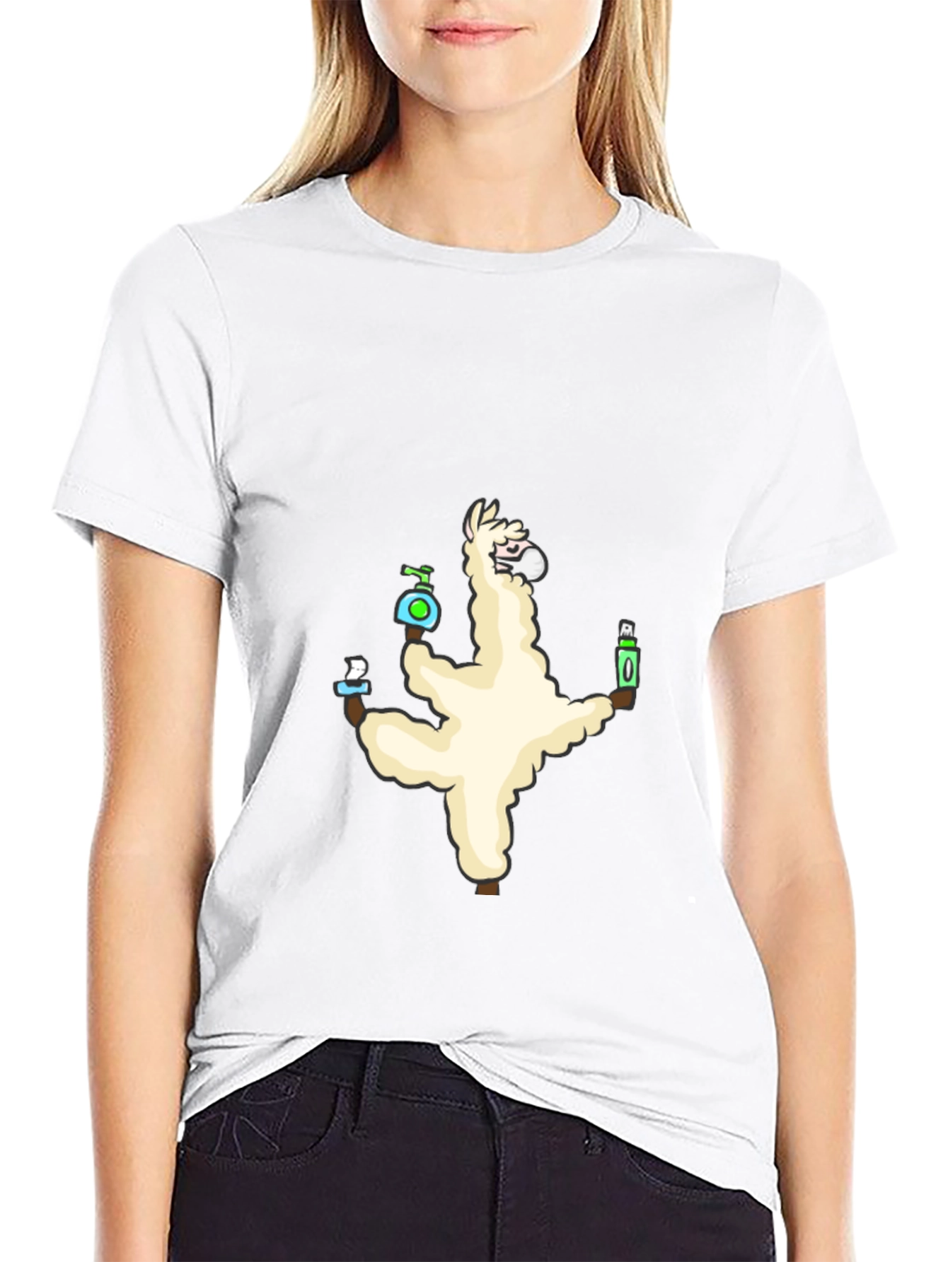 Quarantine Llama Black T-Shirt