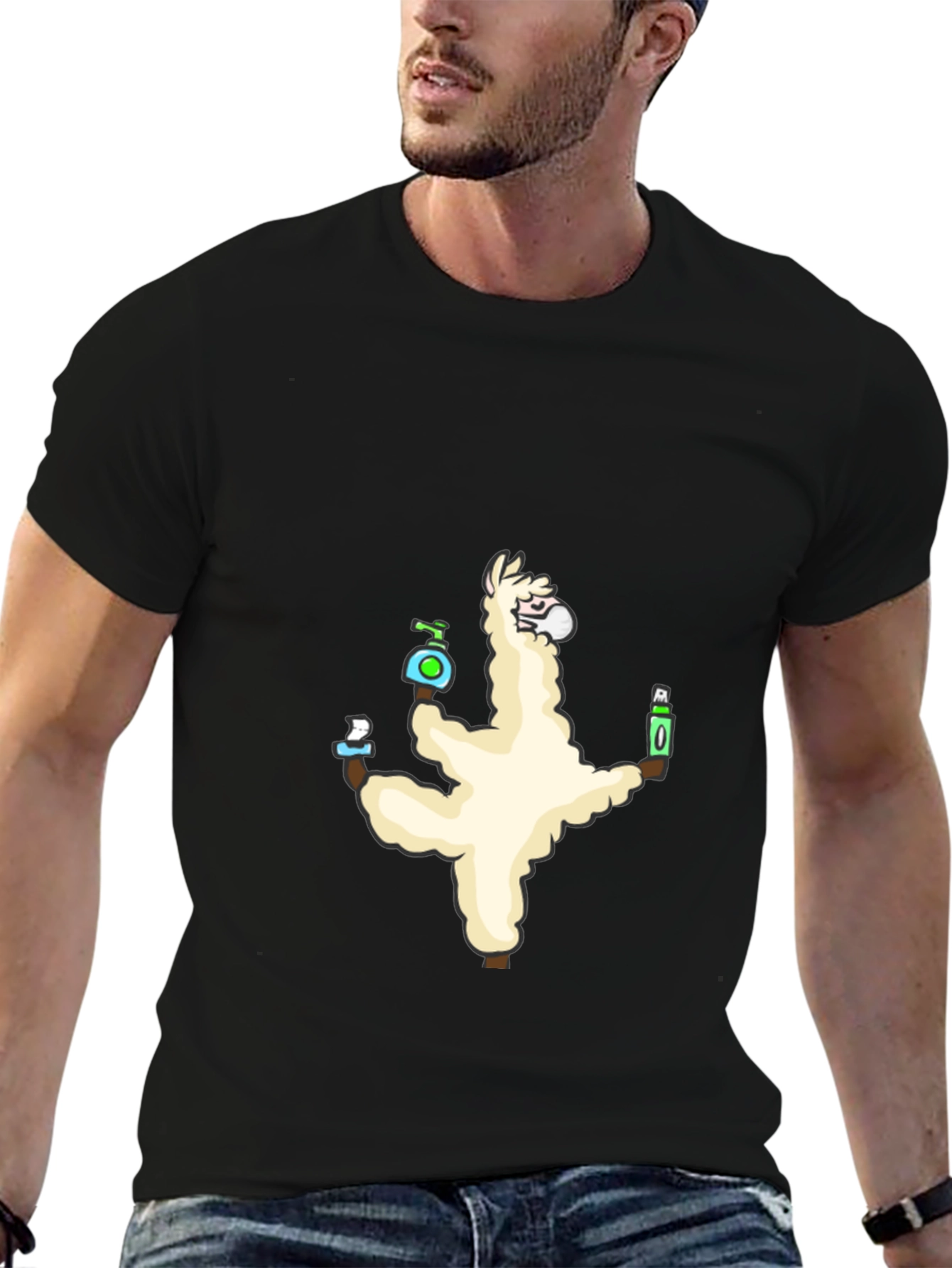 Quarantine Llama Black T-Shirt