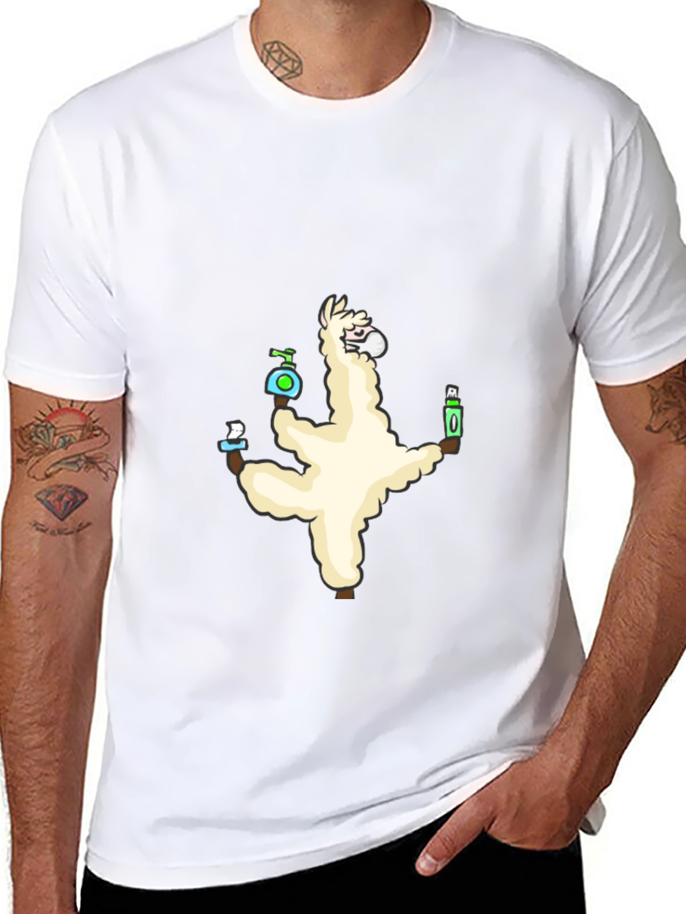 Quarantine Llama Black T-Shirt