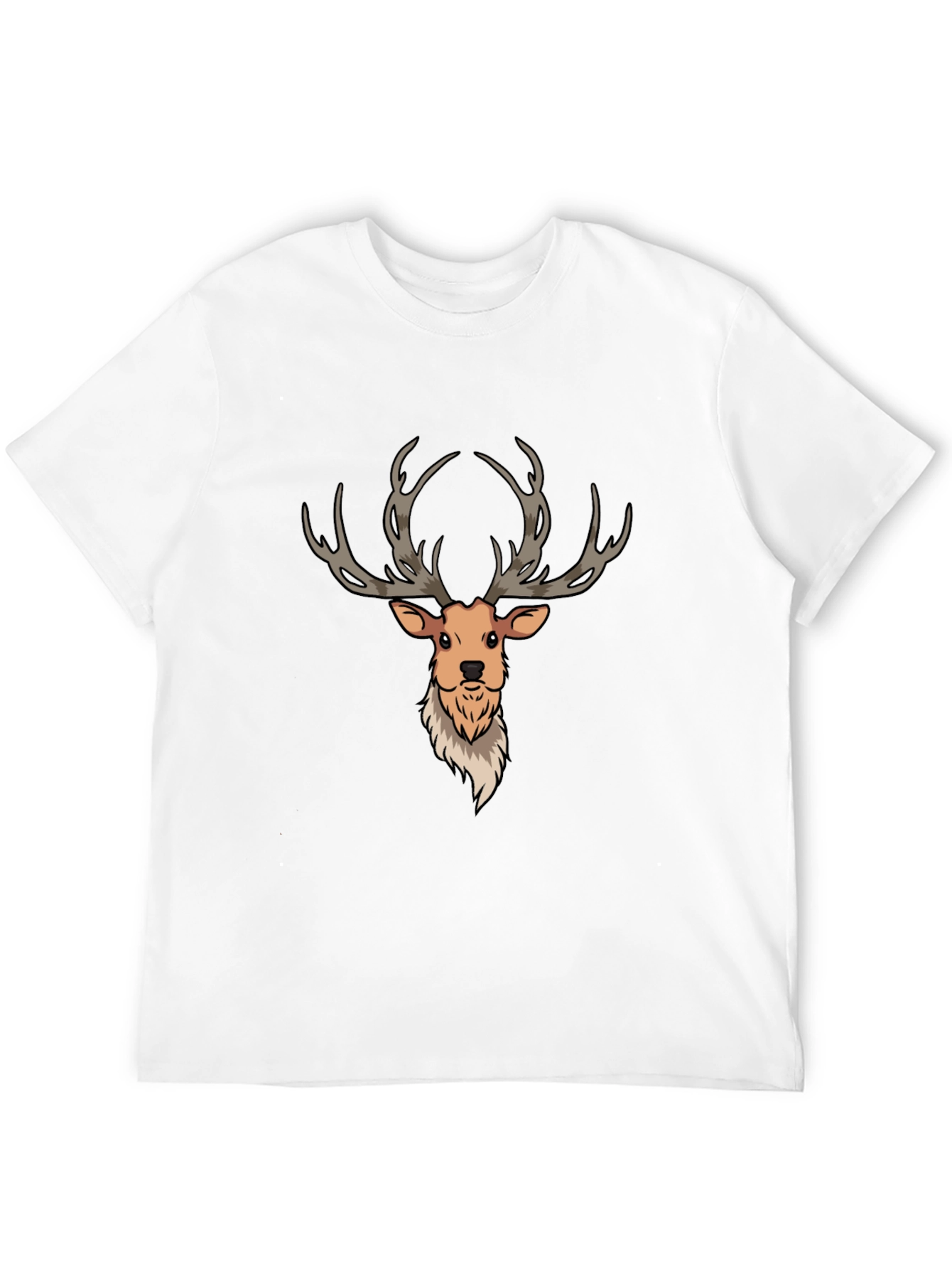 Cartoon Deer Graphic Tee - Mens Black T-Shirt