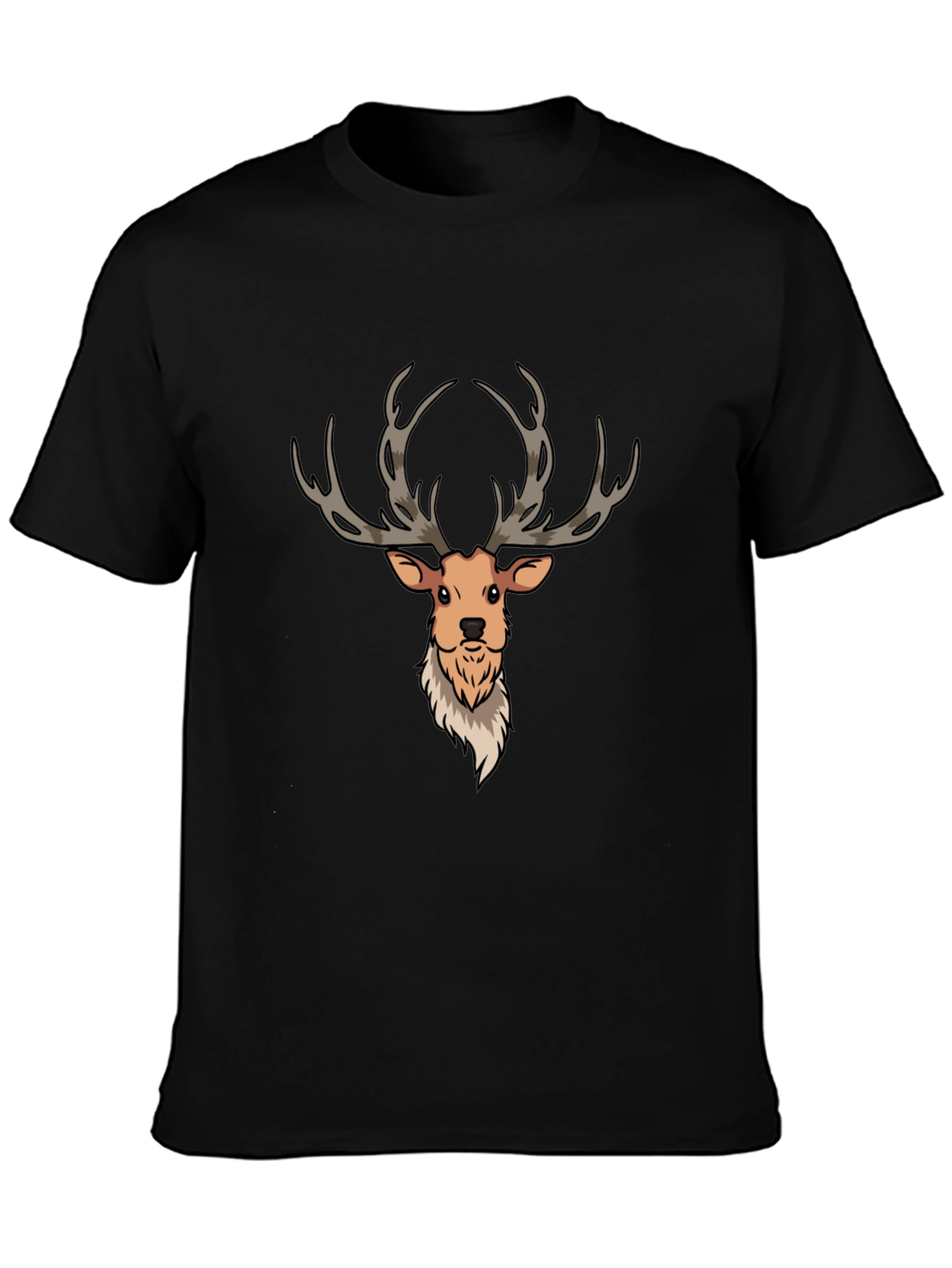 Cartoon Deer Graphic Tee - Mens Black T-Shirt