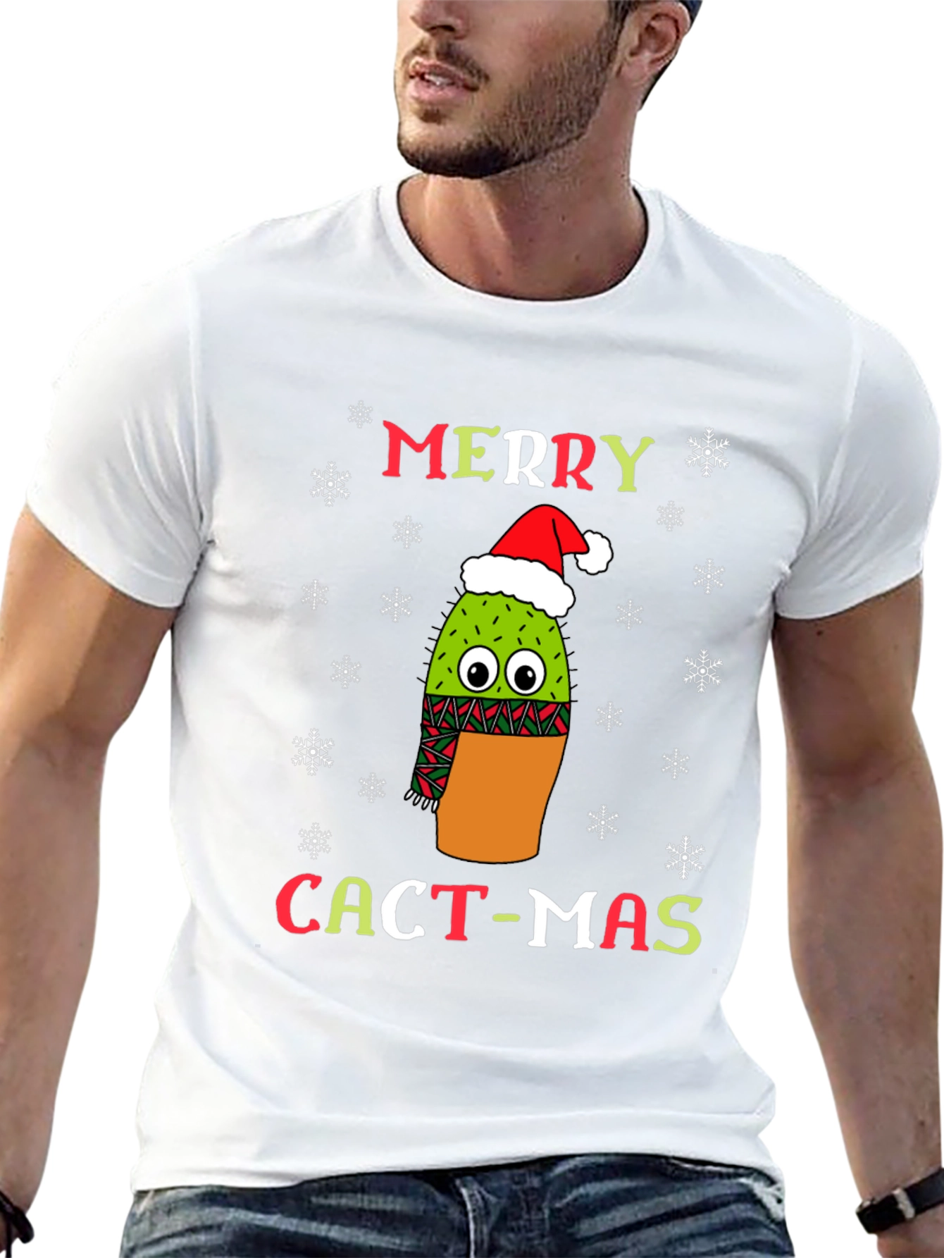 Merry Cact-Mas T-Shirt Funny Cactus Christmas Tee