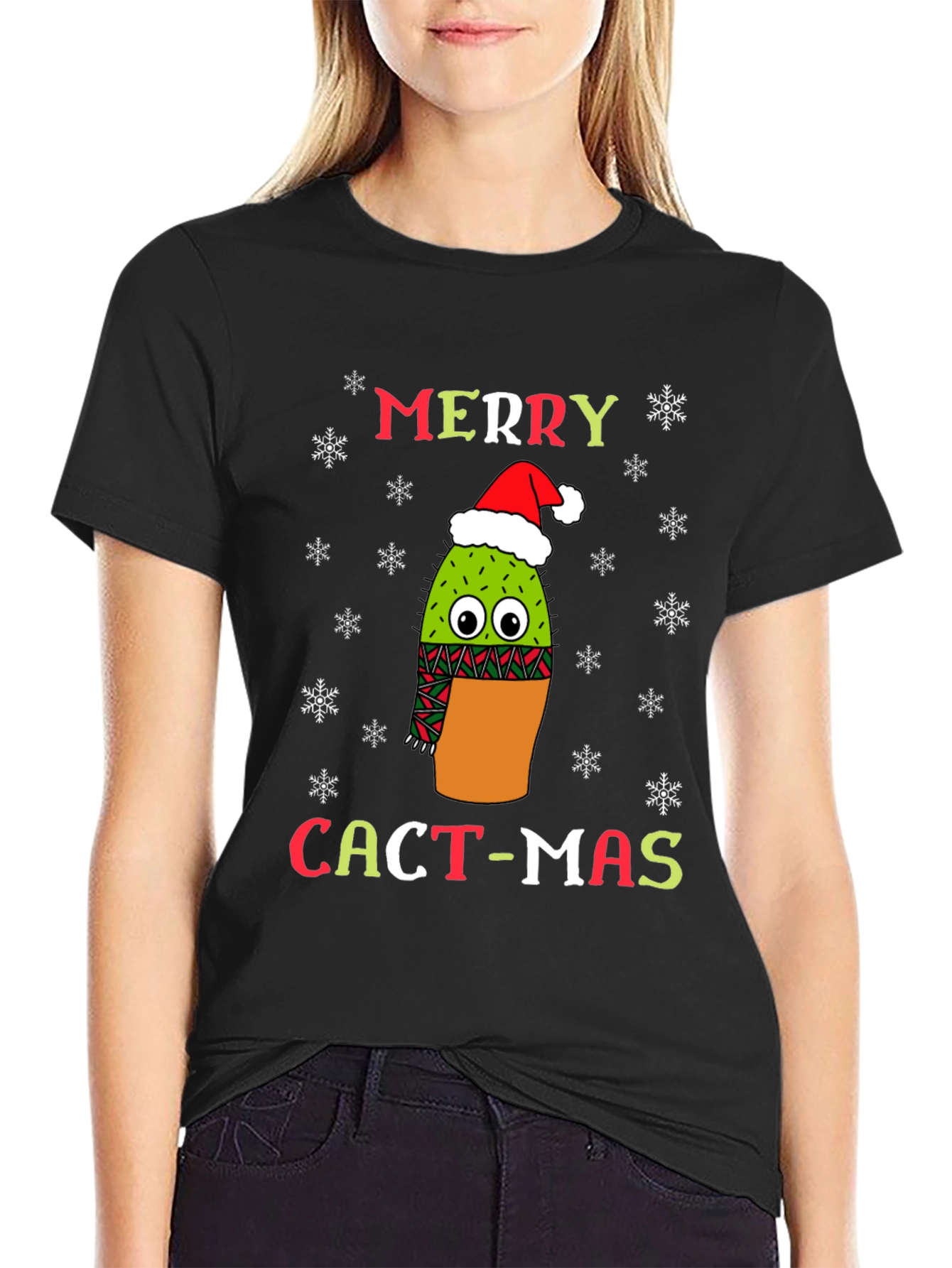 Merry Cact-Mas T-Shirt Funny Cactus Christmas Tee