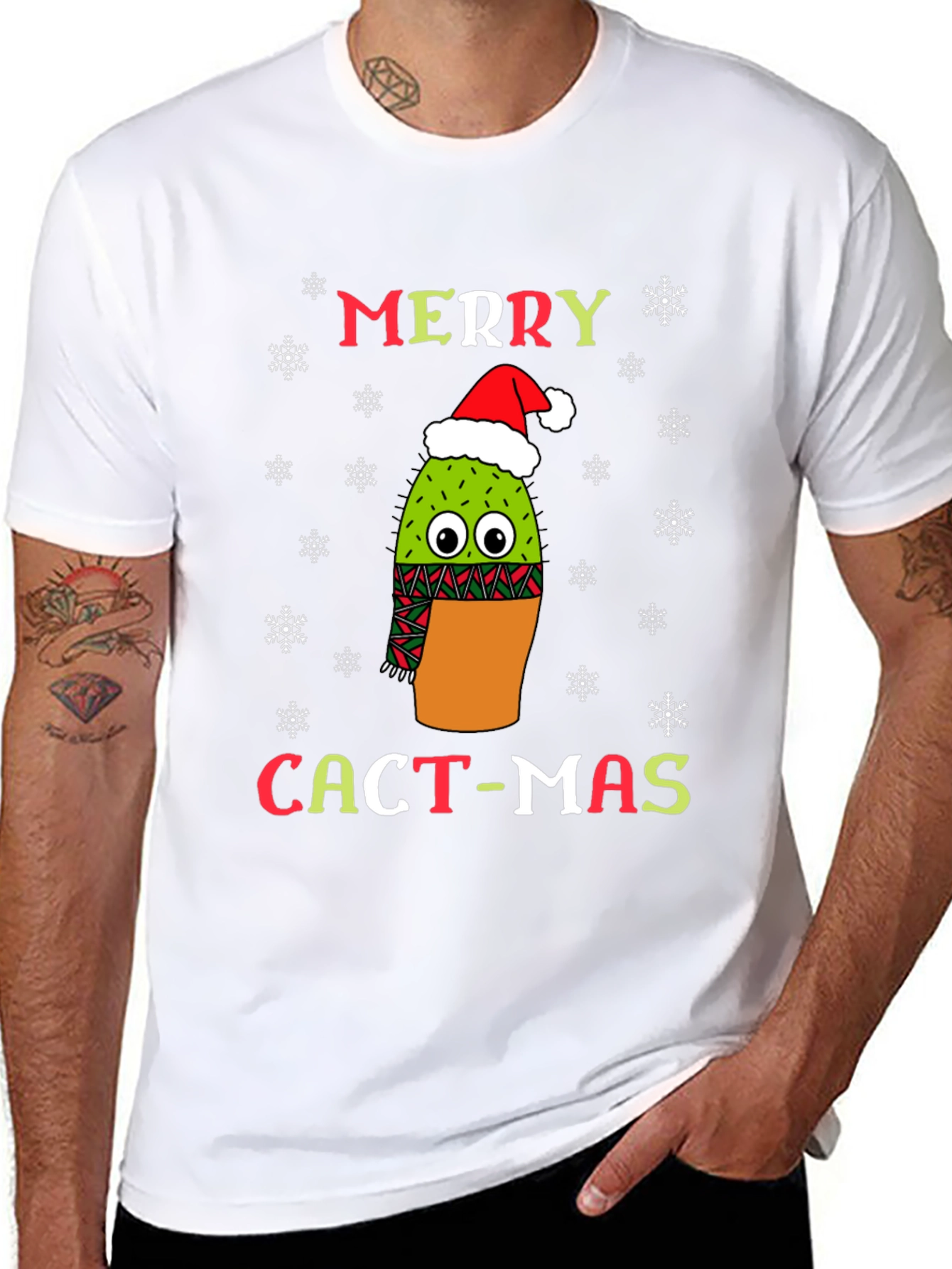 Merry Cact-Mas T-Shirt Funny Cactus Christmas Tee