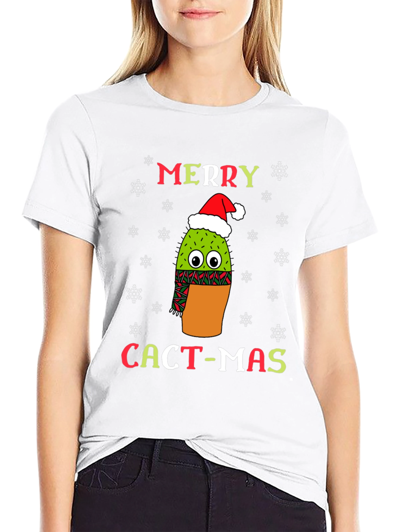 Merry Cact-Mas T-Shirt Funny Cactus Christmas Tee