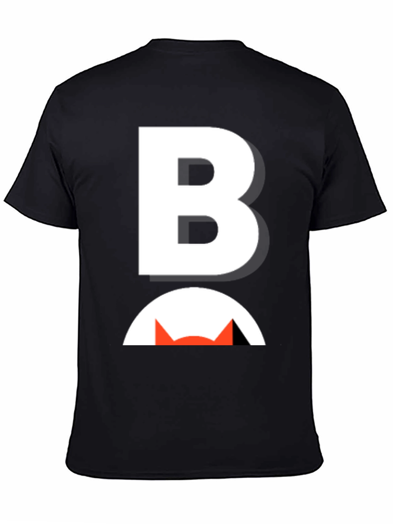 Bold B Cat Graphic Tee - Modern Black T-Shirt