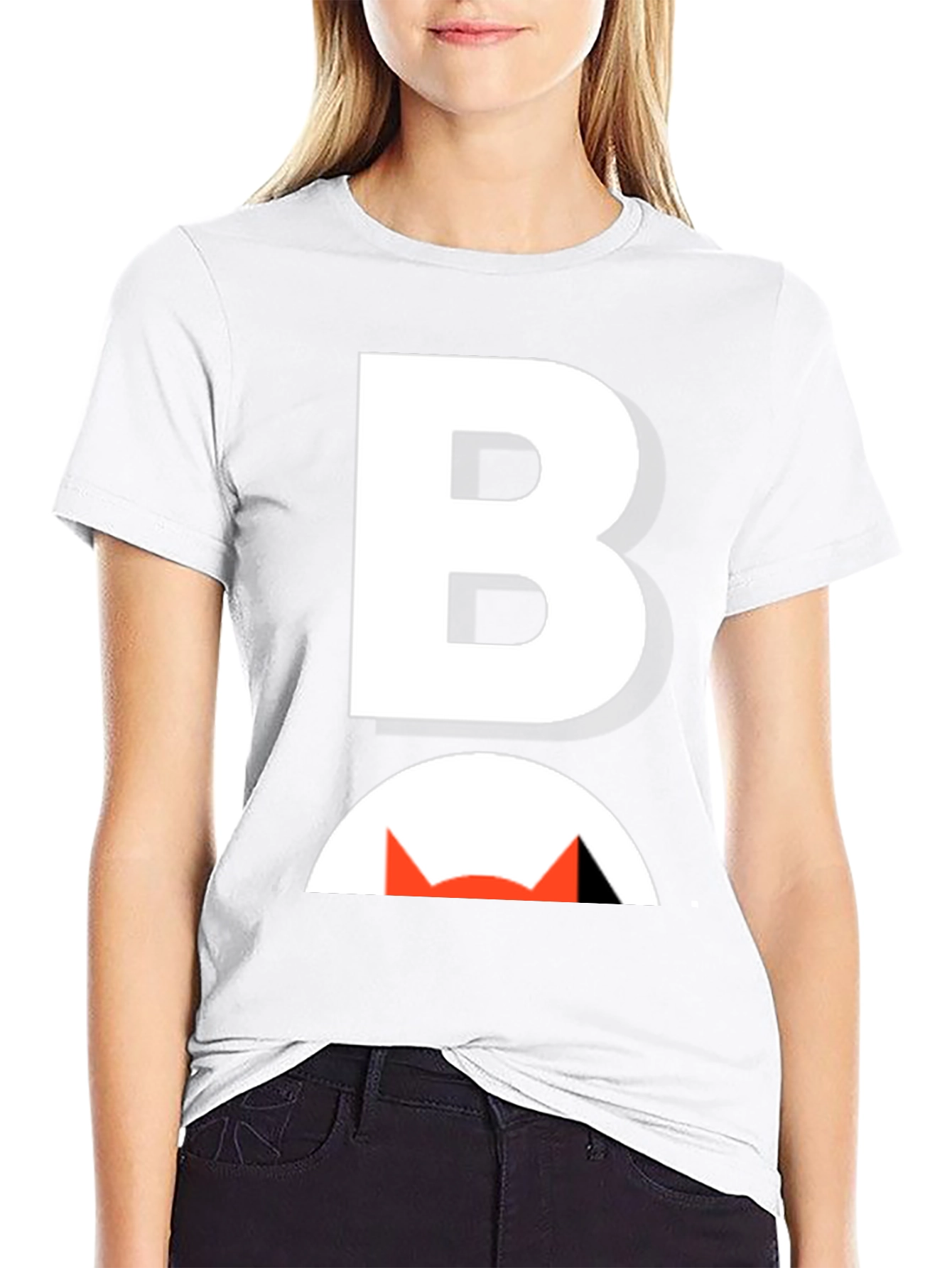 Bold B Cat Graphic Tee - Modern Black T-Shirt