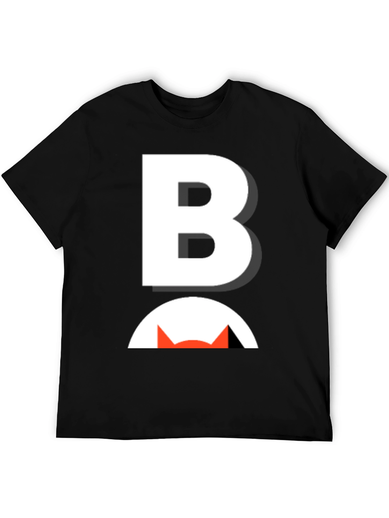 Bold B Cat Graphic Tee - Modern Black T-Shirt
