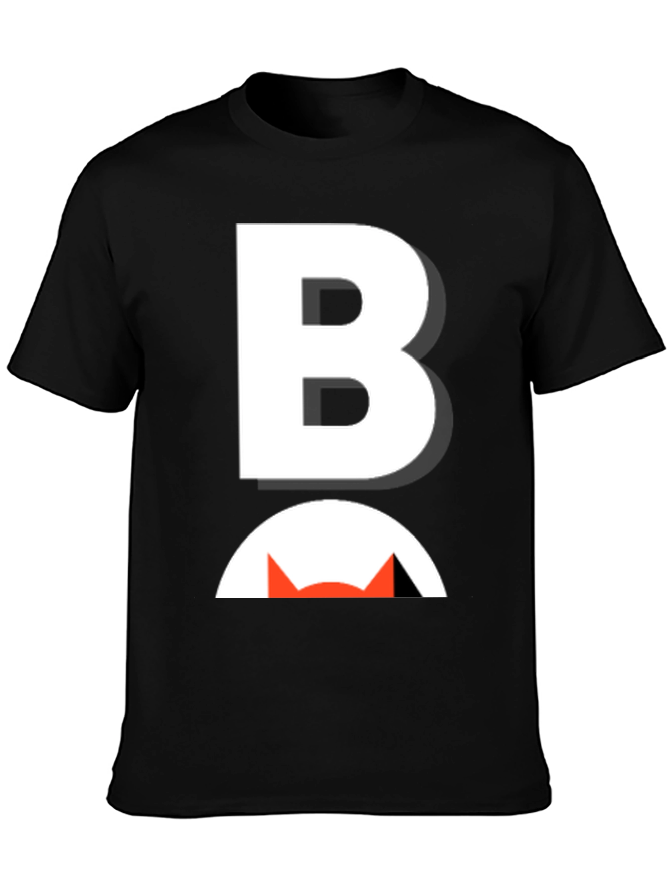 Bold B Cat Graphic Tee - Modern Black T-Shirt