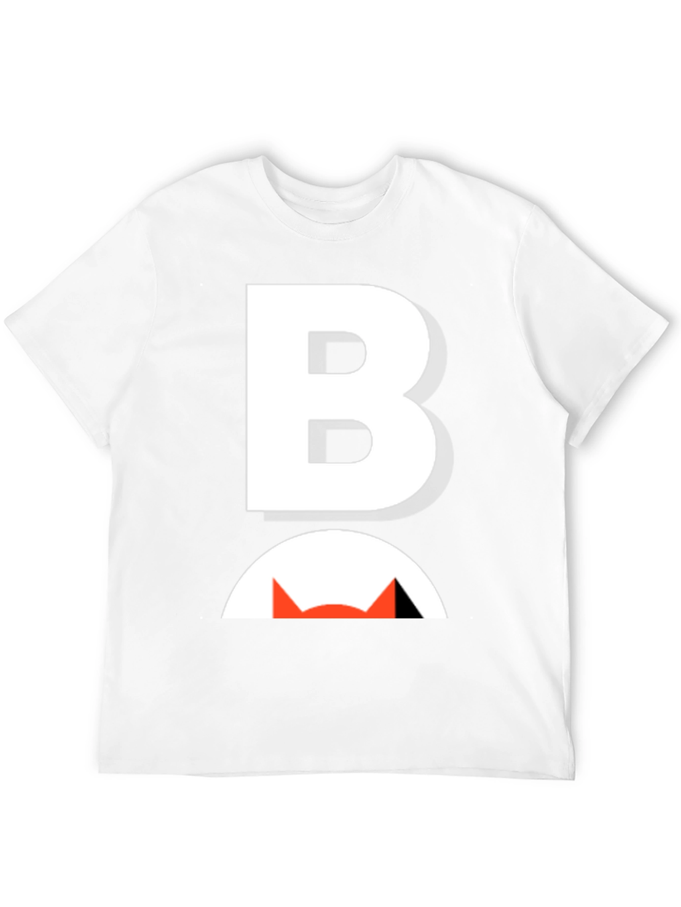 Bold B Cat Graphic Tee - Modern Black T-Shirt