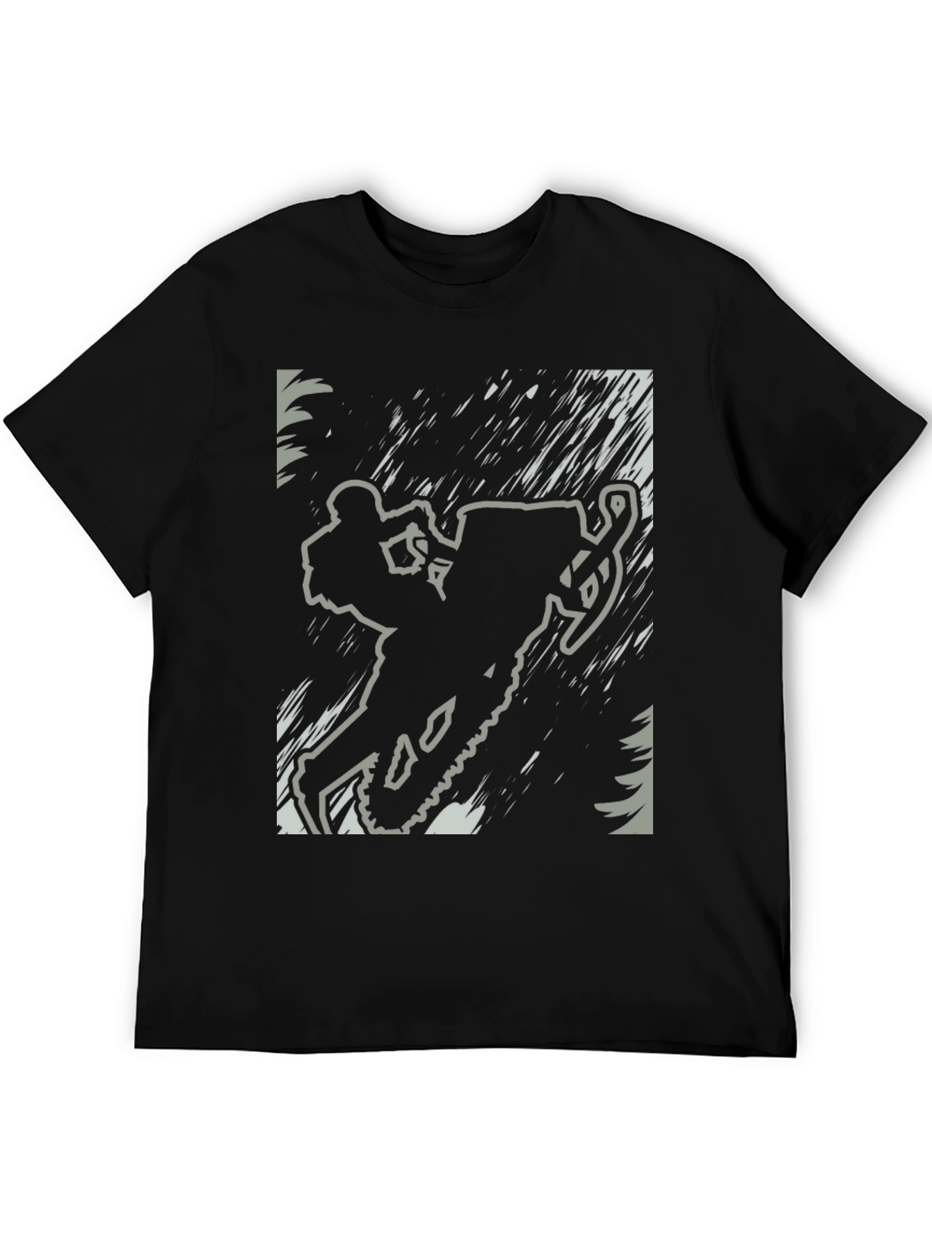Snowmobile Rider Graphic Tee - Black