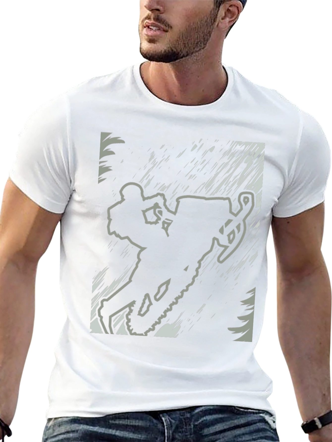 Snowmobile Rider Graphic Tee - Black