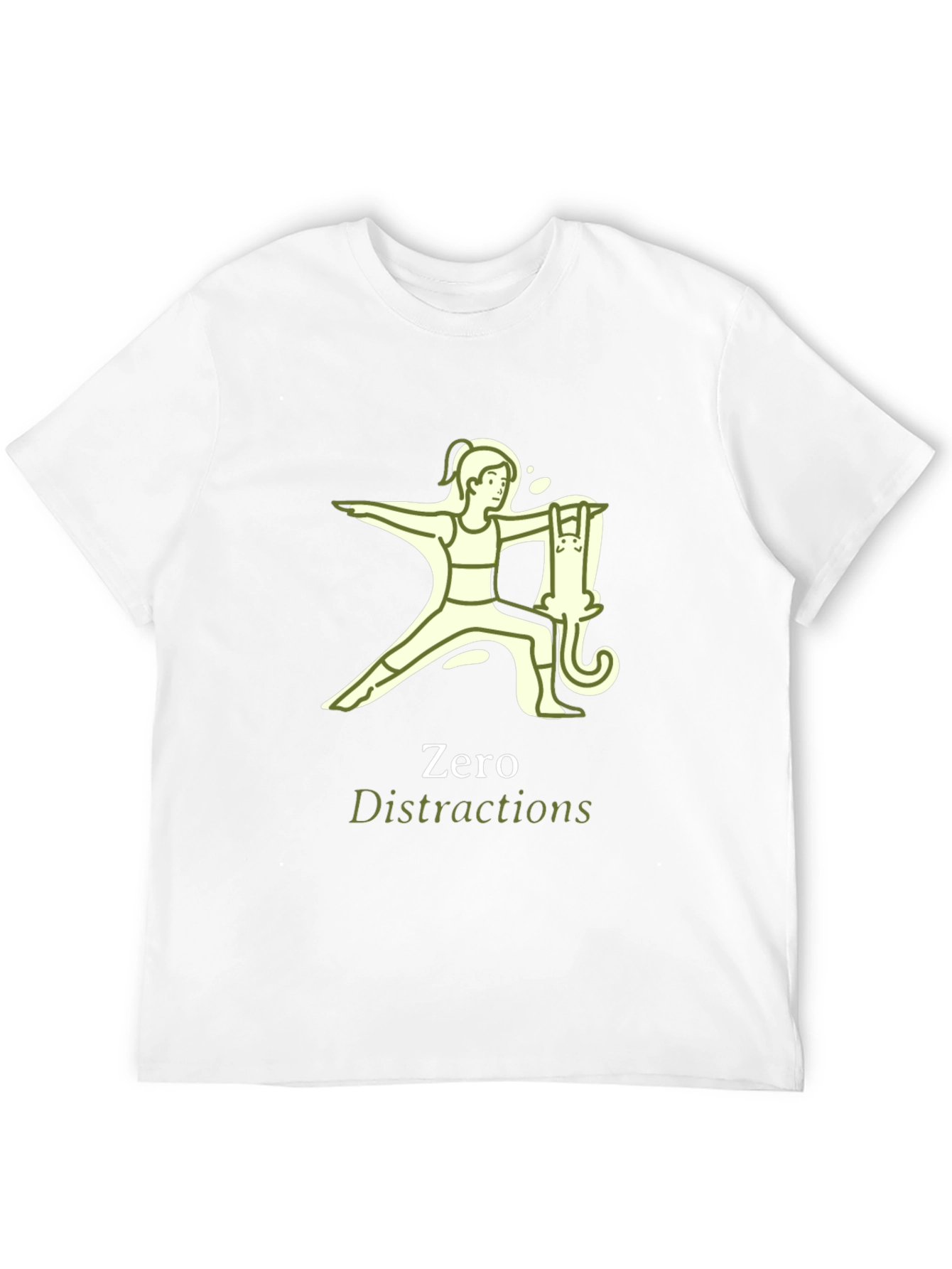Zero Distractions Yoga Cat T-Shirt