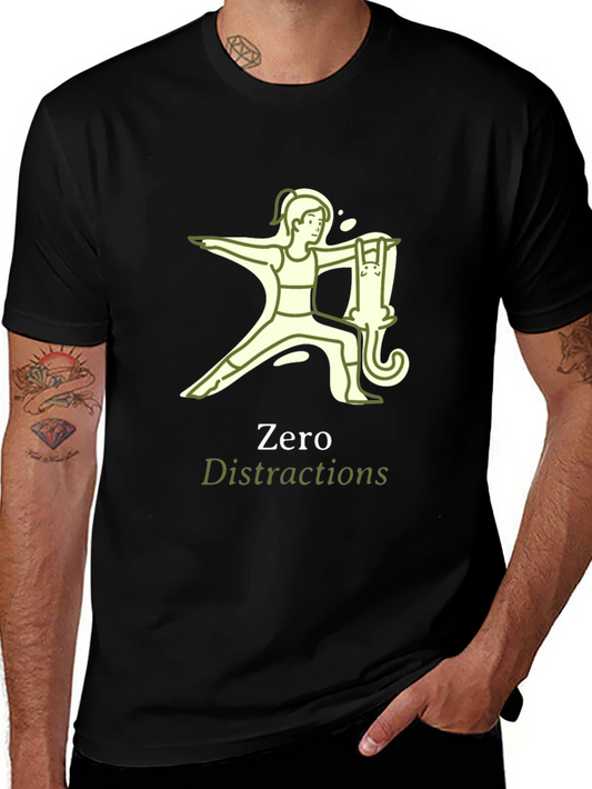 Zero Distractions Yoga Cat T-Shirt