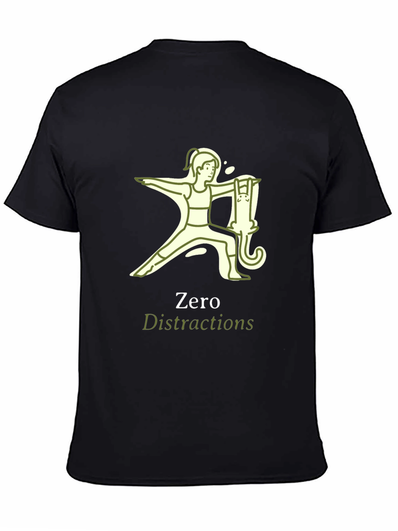 Zero Distractions Yoga Cat T-Shirt