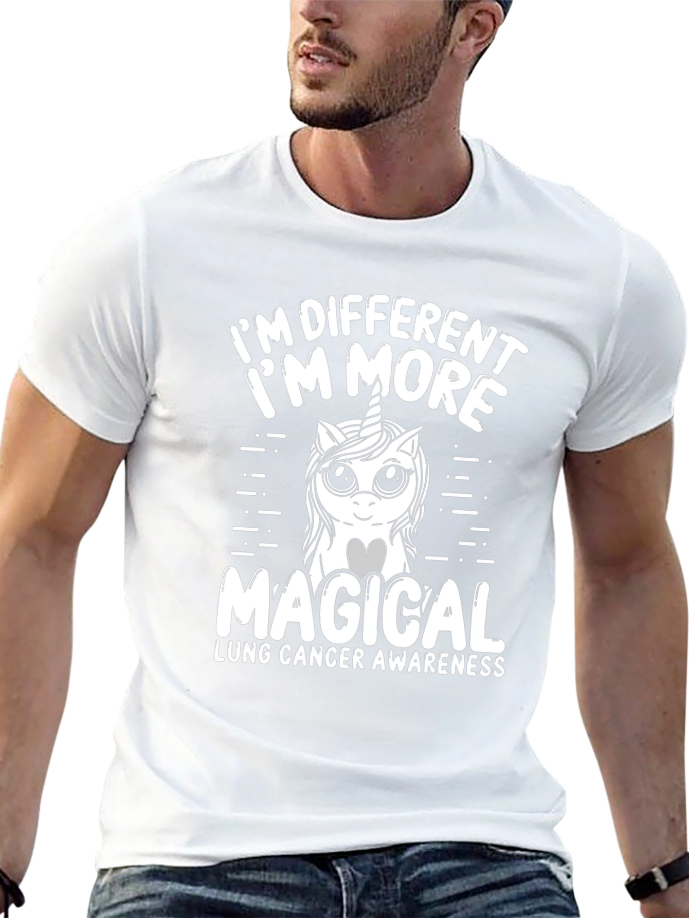 Lung Cancer Awareness Unicorn T-Shirt