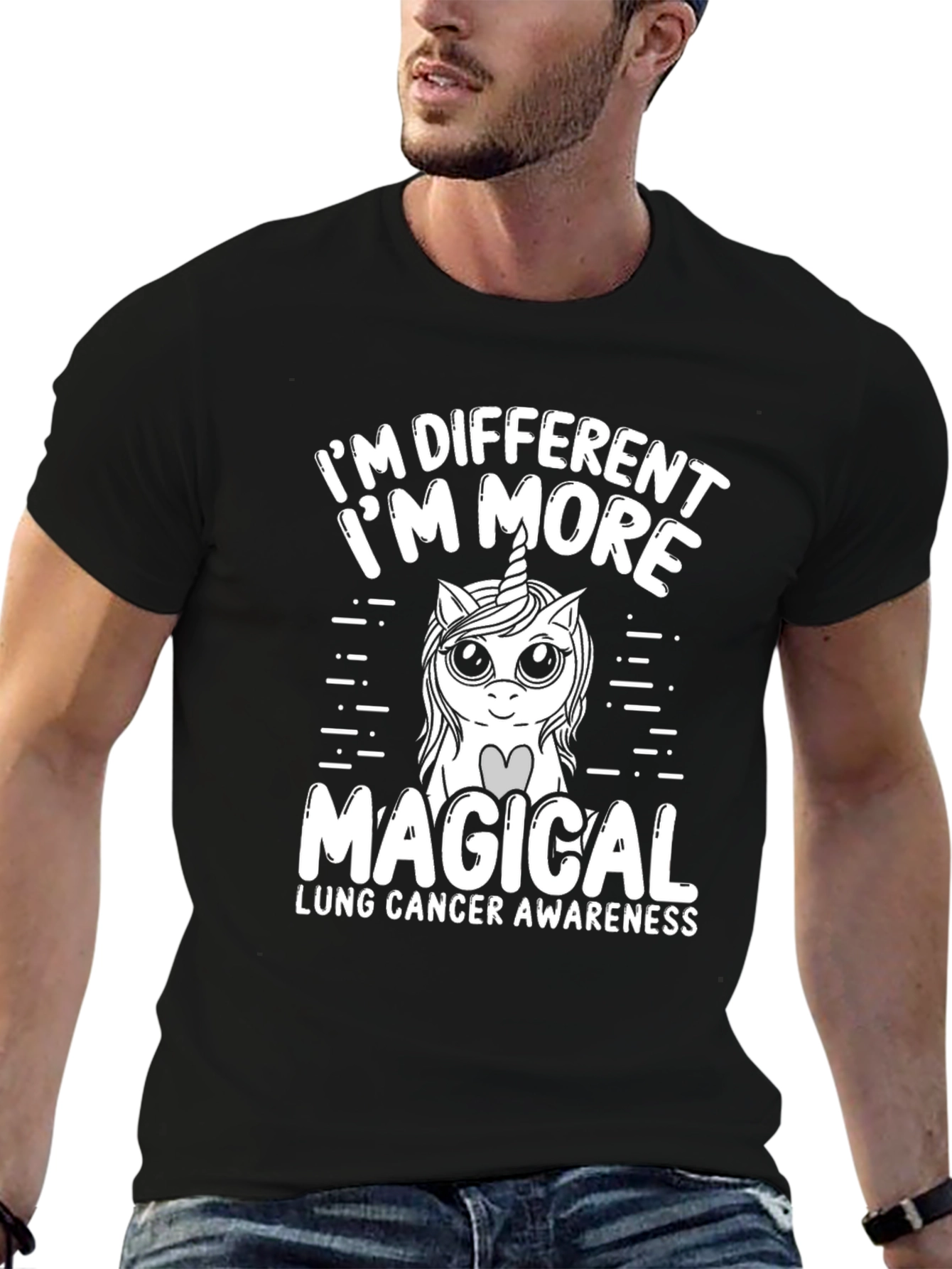 Lung Cancer Awareness Unicorn T-Shirt