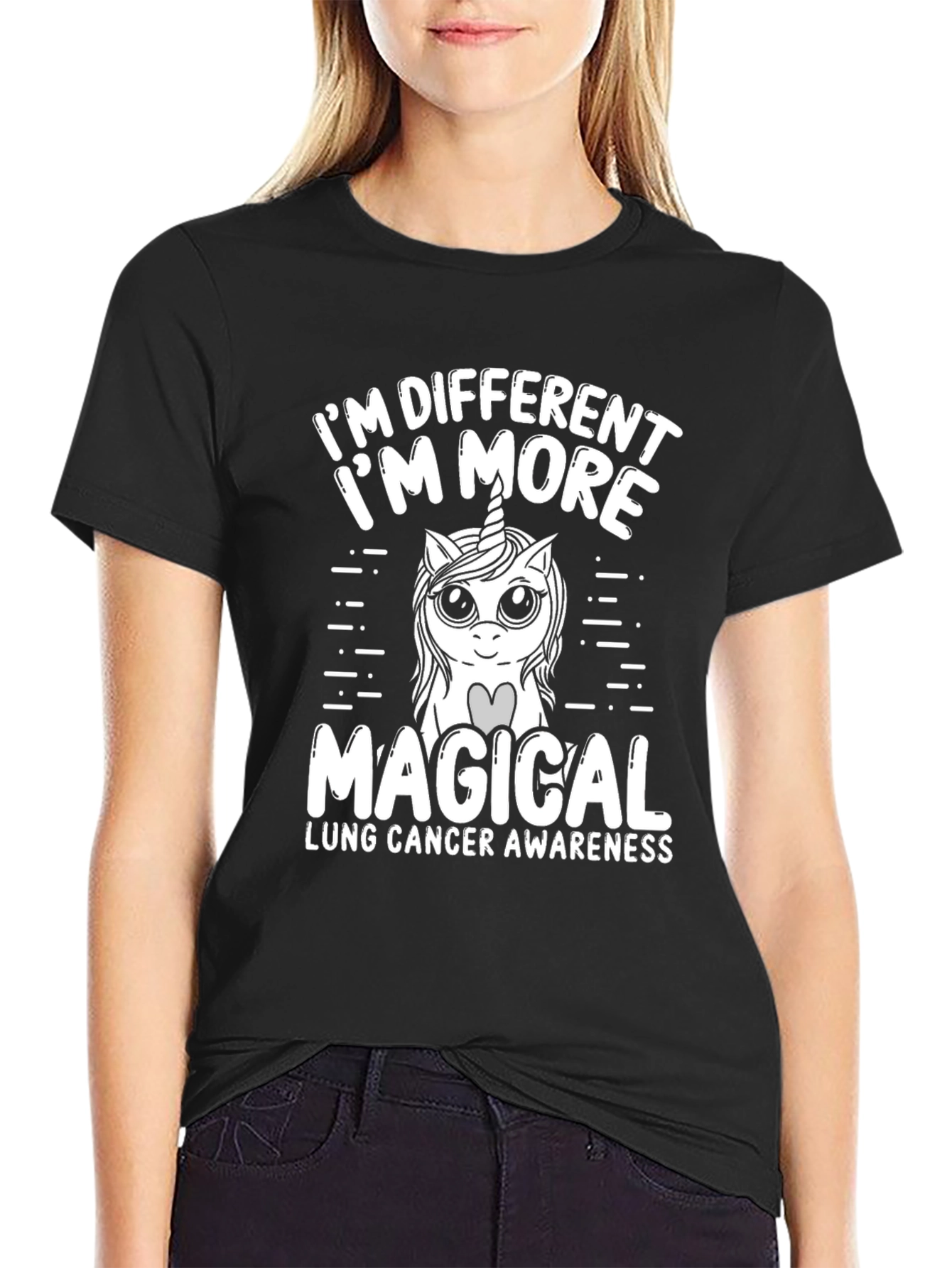 Lung Cancer Awareness Unicorn T-Shirt