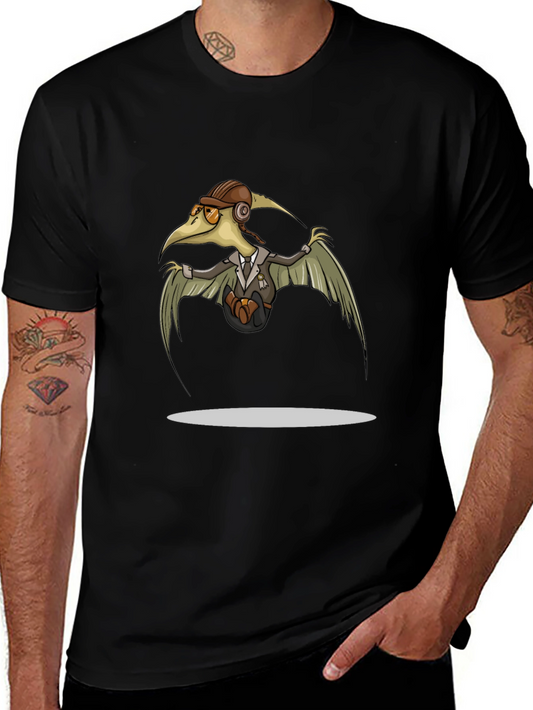 Steampunk Pterodactyl Pilot T-Shirt - Black