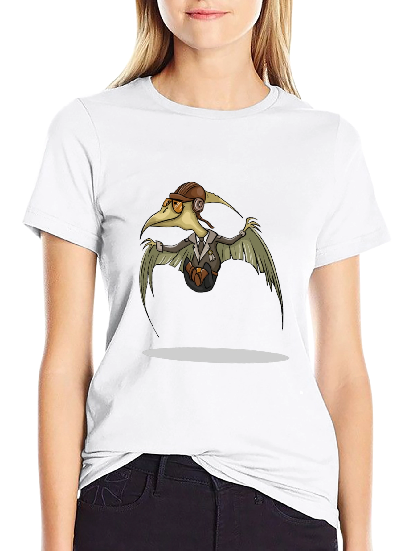 Steampunk Pterodactyl Pilot T-Shirt - Black