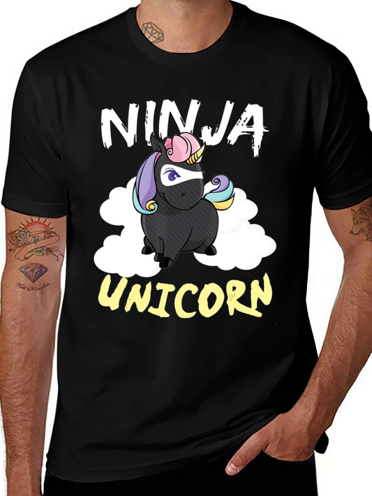 Ninja Unicorn Graphic Tee - Funny Cartoon T-Shirt