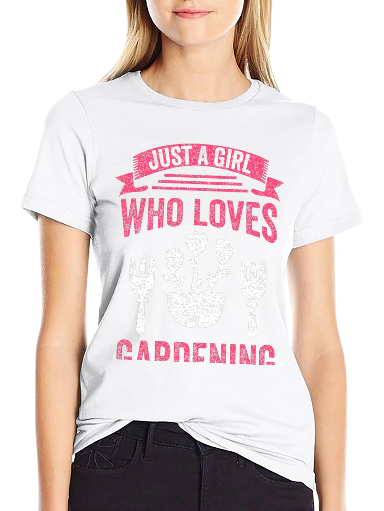 Gardening Girl T-Shirt: Floral Design