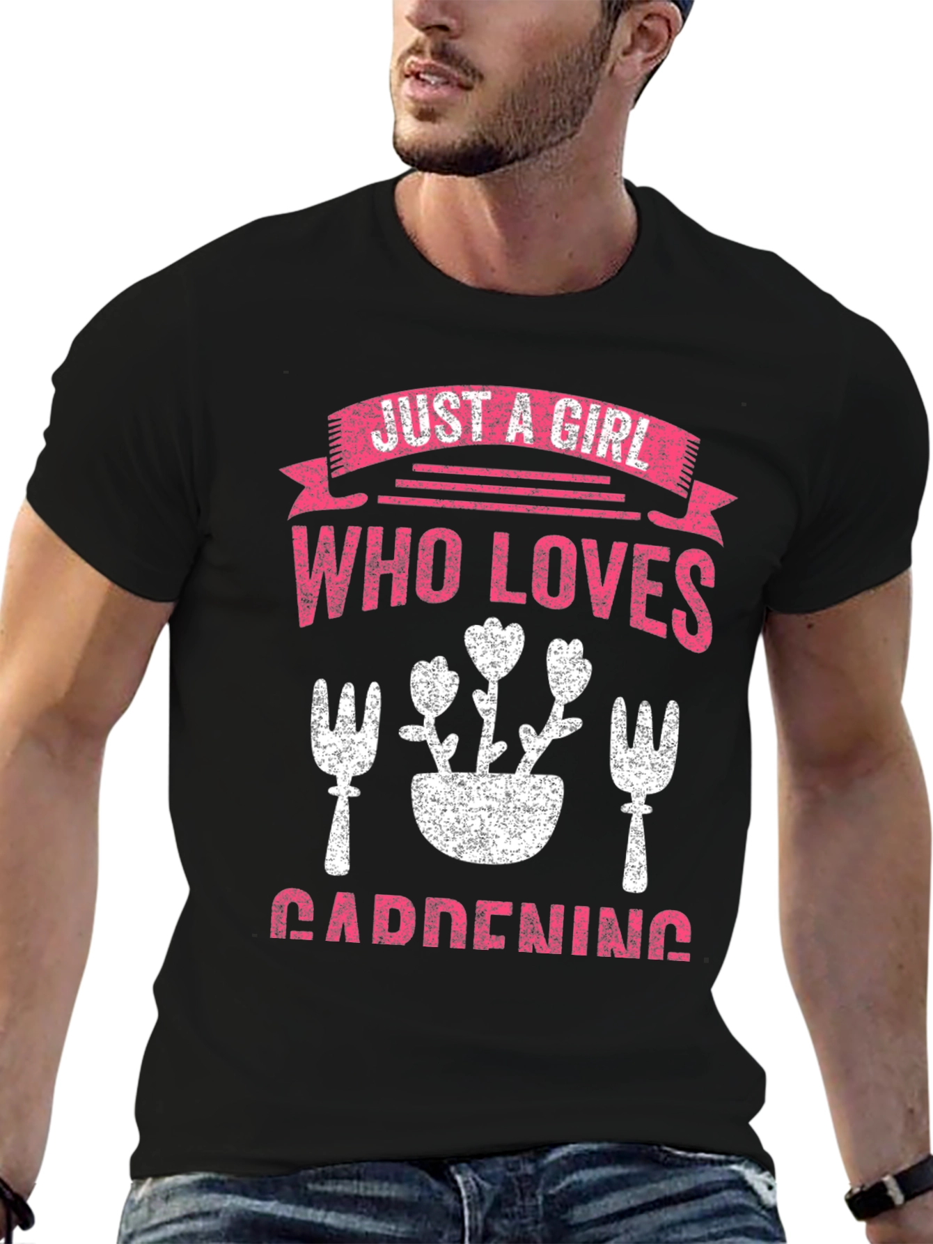 Gardening Girl T-Shirt: Floral Design