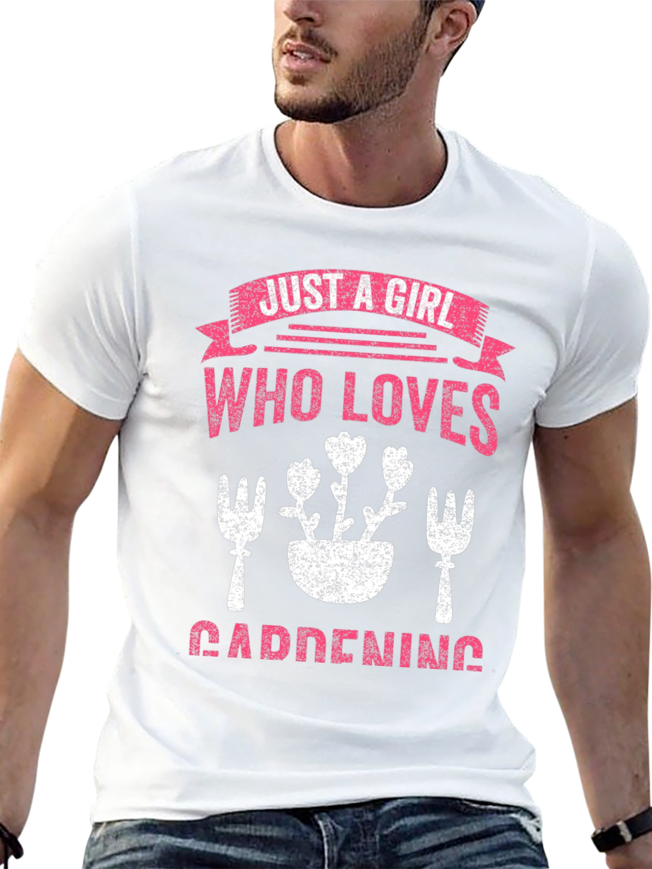 Gardening Girl T-Shirt: Floral Design