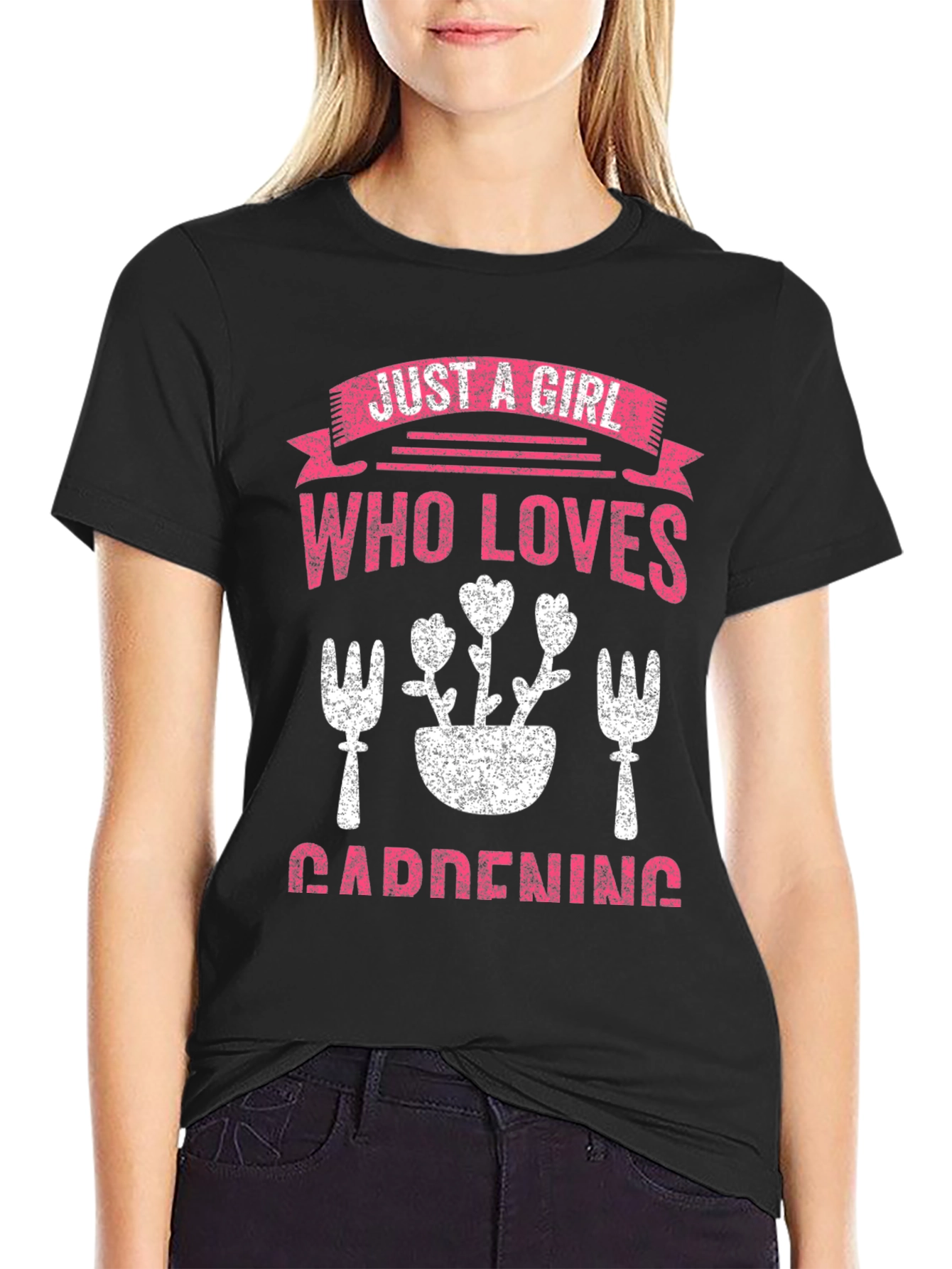 Gardening Girl T-Shirt: Floral Design