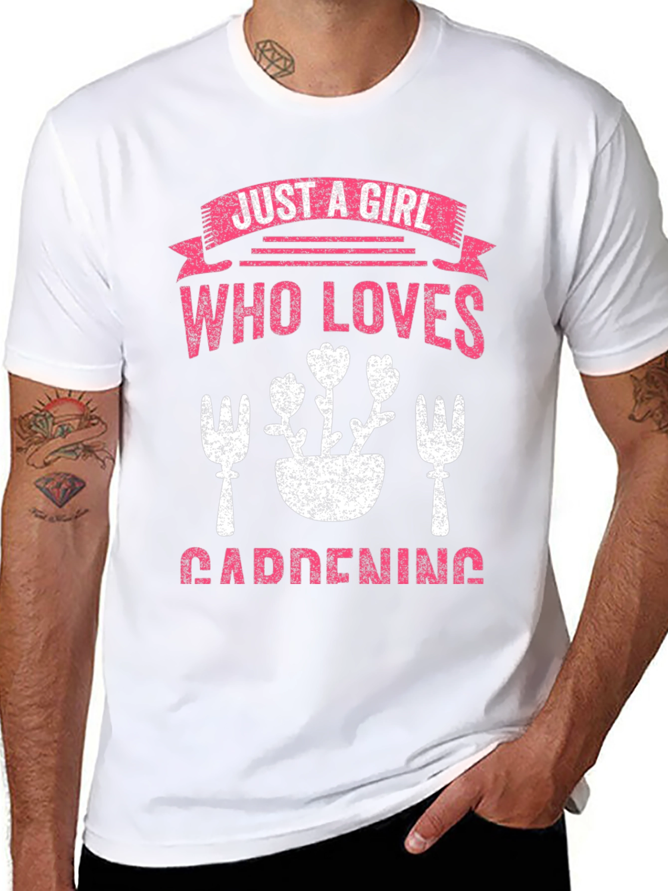 Gardening Girl T-Shirt: Floral Design