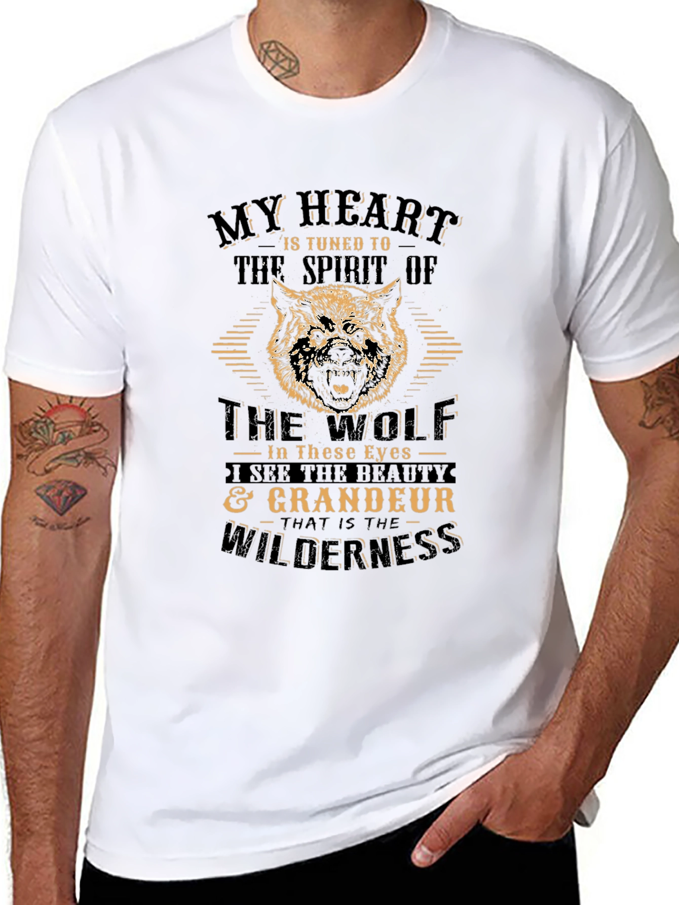 Wolf Spirit T-Shirt - Wilderness Grandeur Design