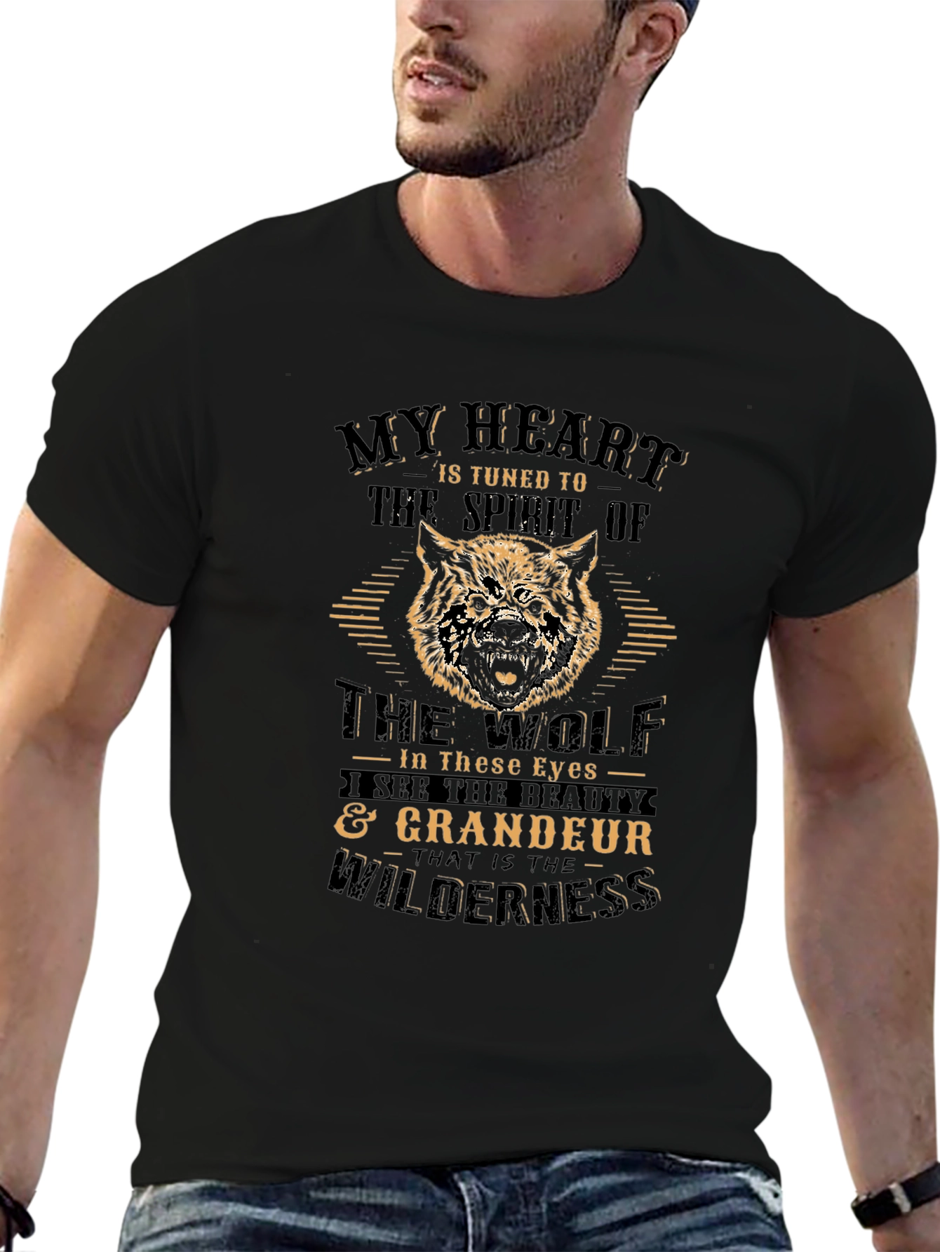 Wolf Spirit T-Shirt - Wilderness Grandeur Design