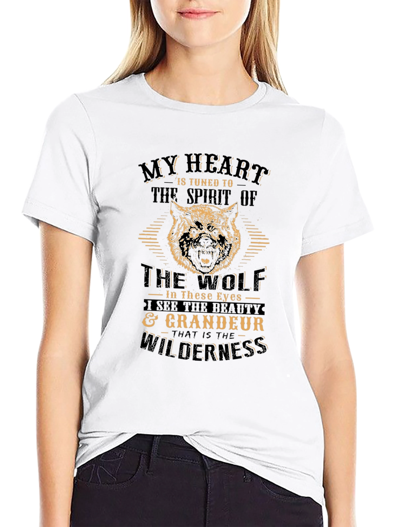 Wolf Spirit T-Shirt - Wilderness Grandeur Design