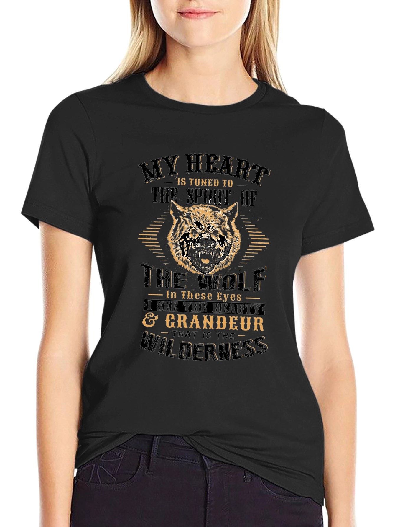 Wolf Spirit T-Shirt - Wilderness Grandeur Design