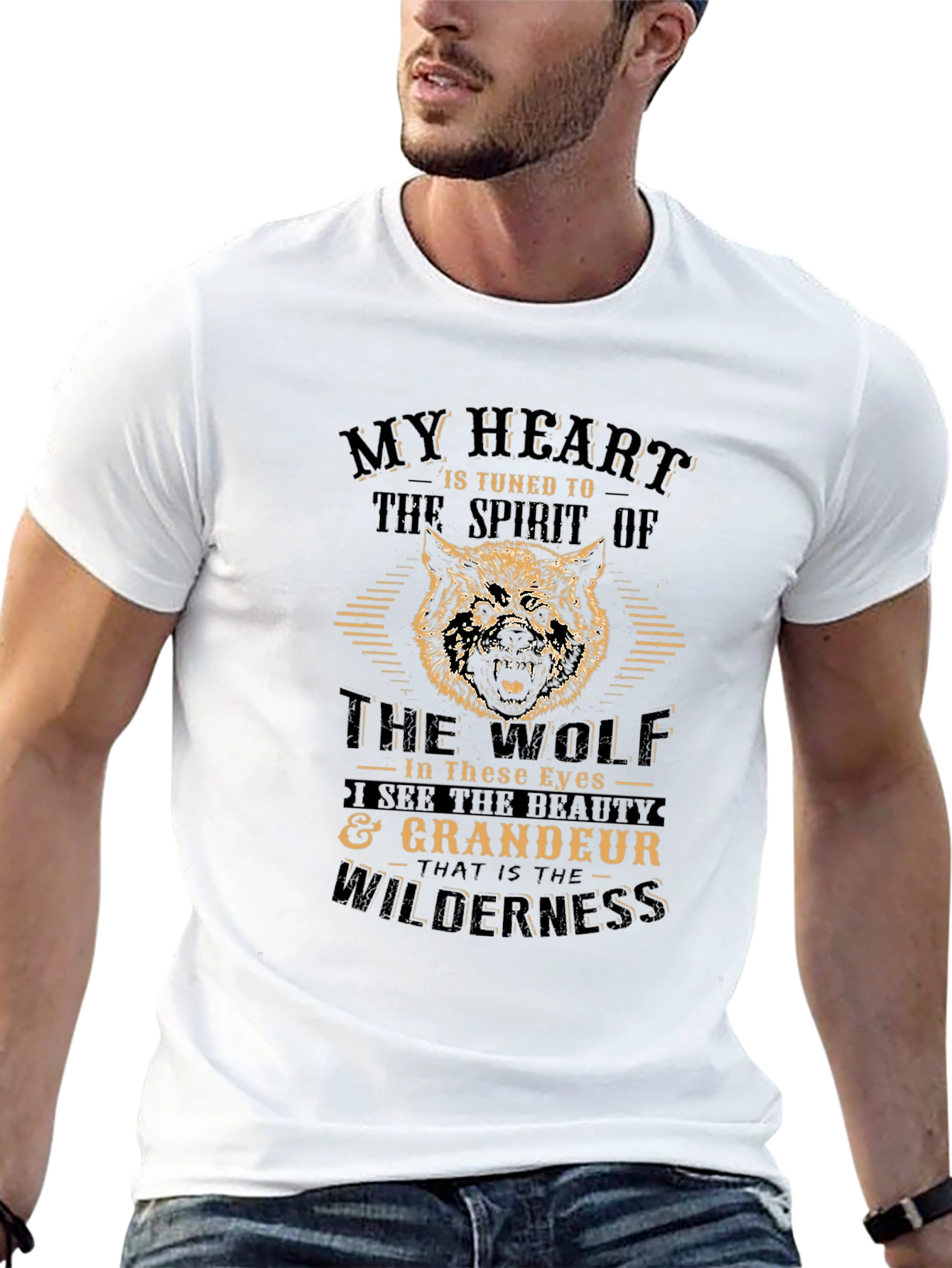 Wolf Spirit T-Shirt - Wilderness Grandeur Design