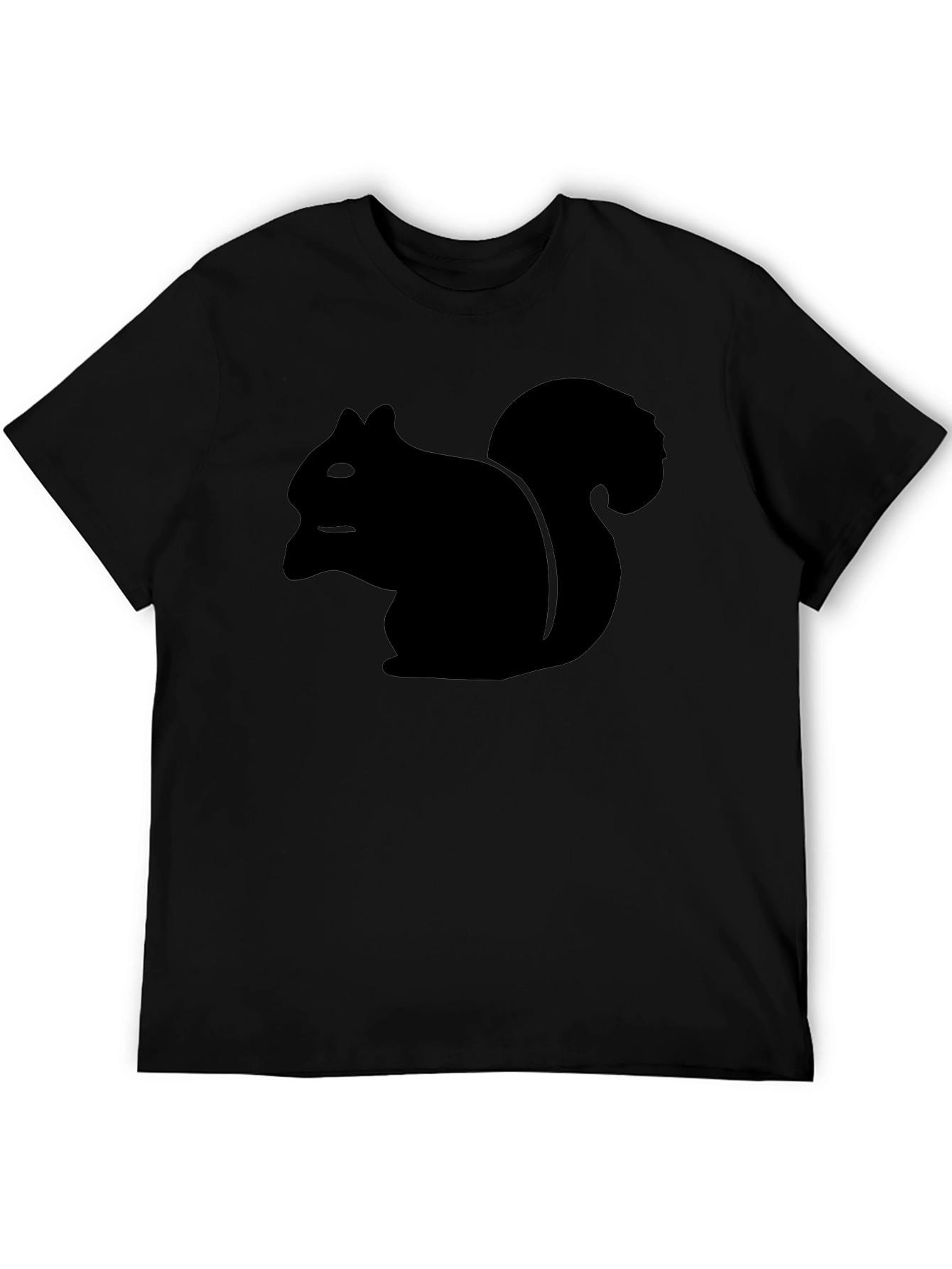 Squirrel Graphic Tee - Casual Black T-Shirt
