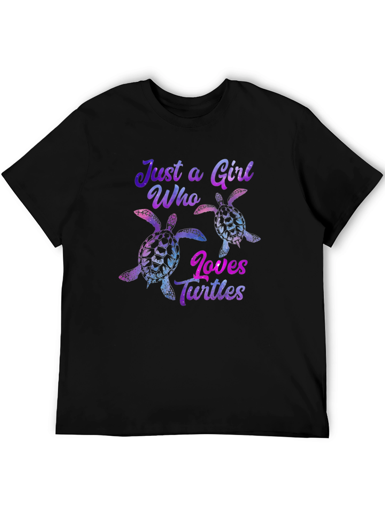 Just a Girl Who Loves Turtles Black T-Shirt