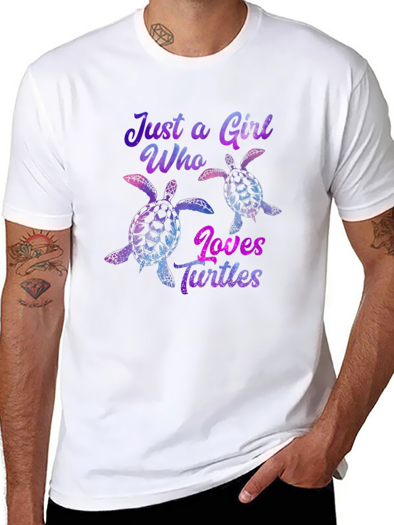 Just a Girl Who Loves Turtles Black T-Shirt