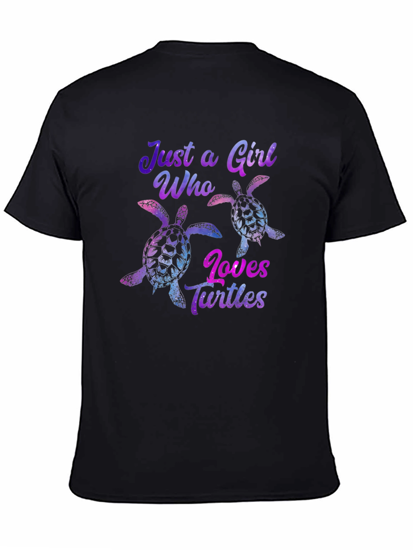 Just a Girl Who Loves Turtles Black T-Shirt