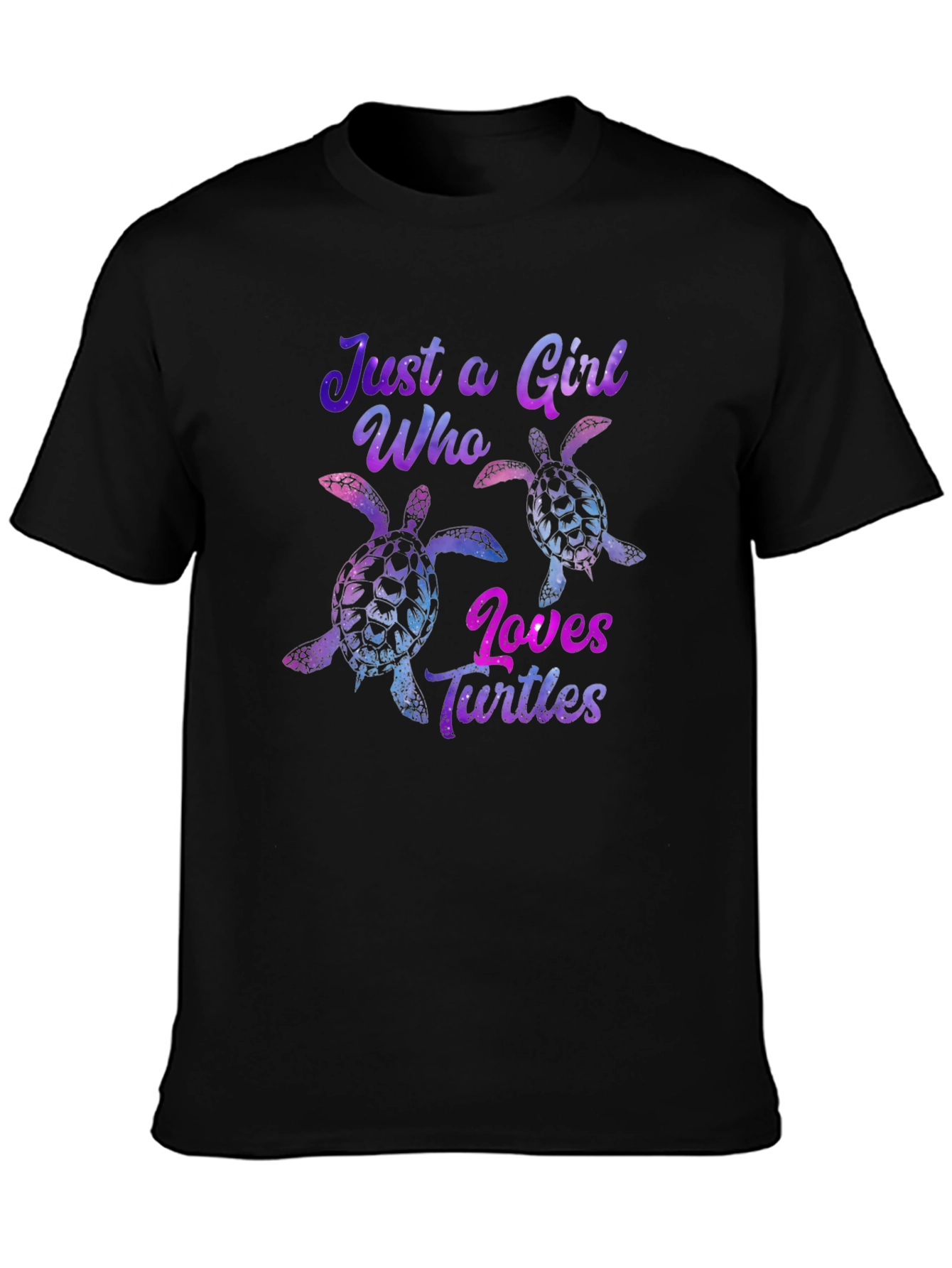 Just a Girl Who Loves Turtles Black T-Shirt