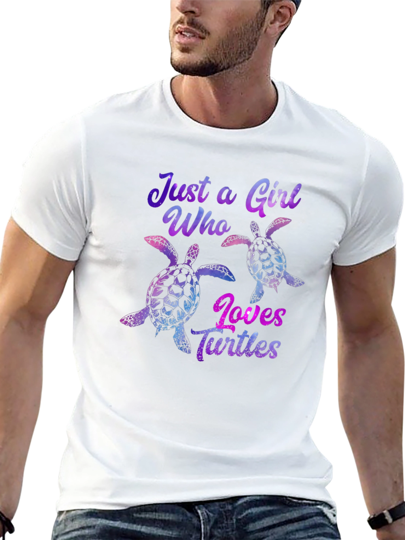 Just a Girl Who Loves Turtles Black T-Shirt