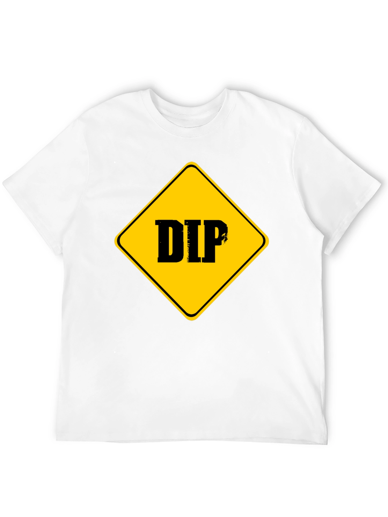DIP Caution Sign Graphic Tee - Black Cotton T-Shirt
