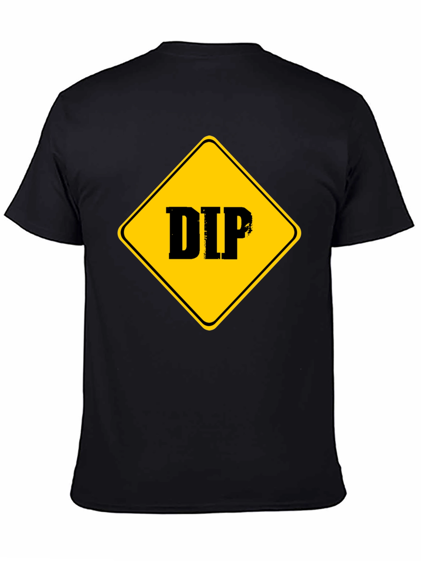 DIP Caution Sign Graphic Tee - Black Cotton T-Shirt