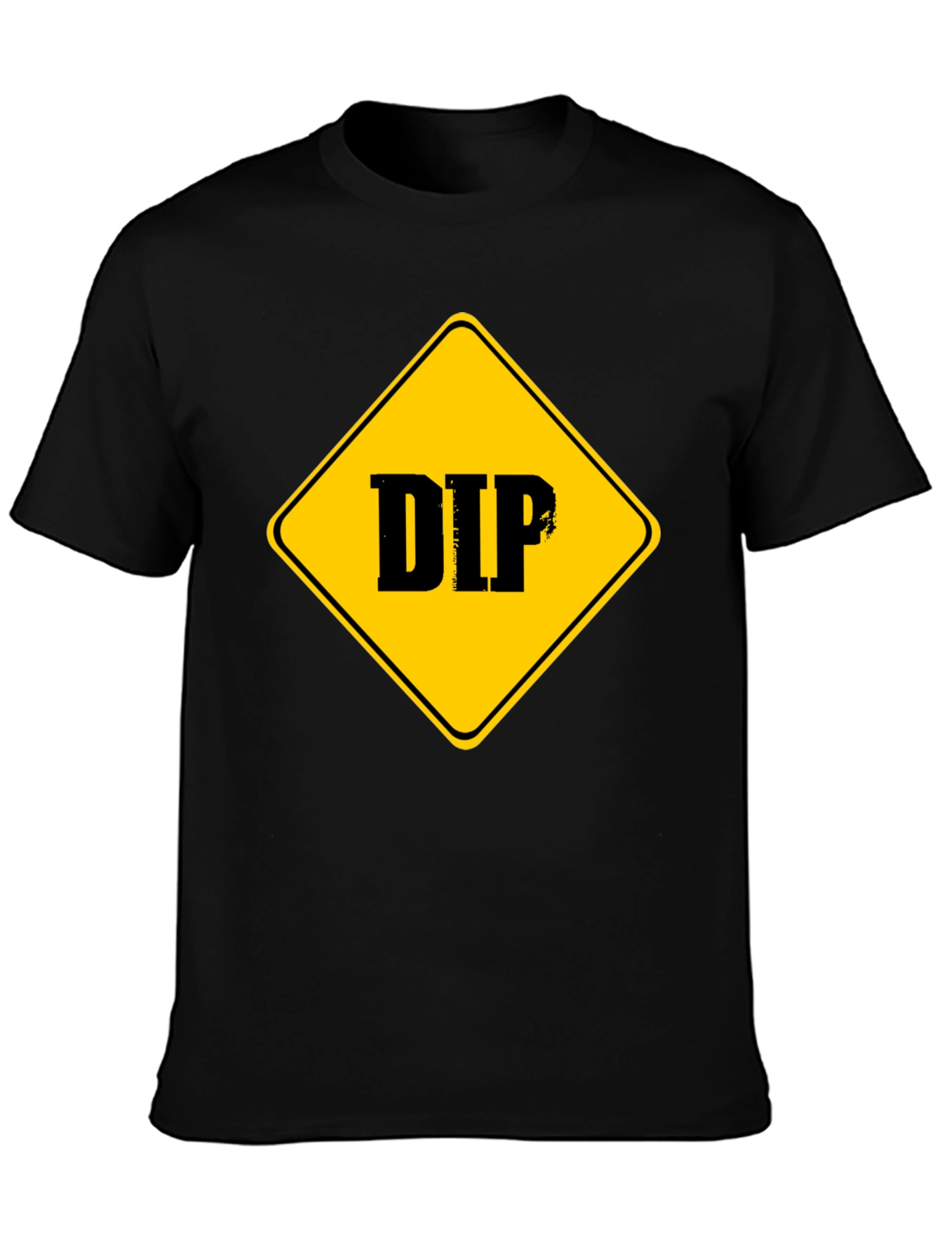 DIP Caution Sign Graphic Tee - Black Cotton T-Shirt
