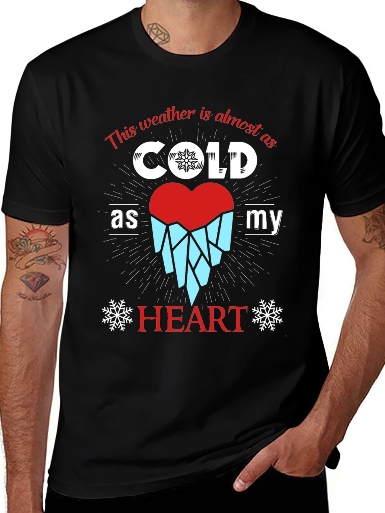 Cold Heart Graphic Tee - Unisex Holiday T-Shirt