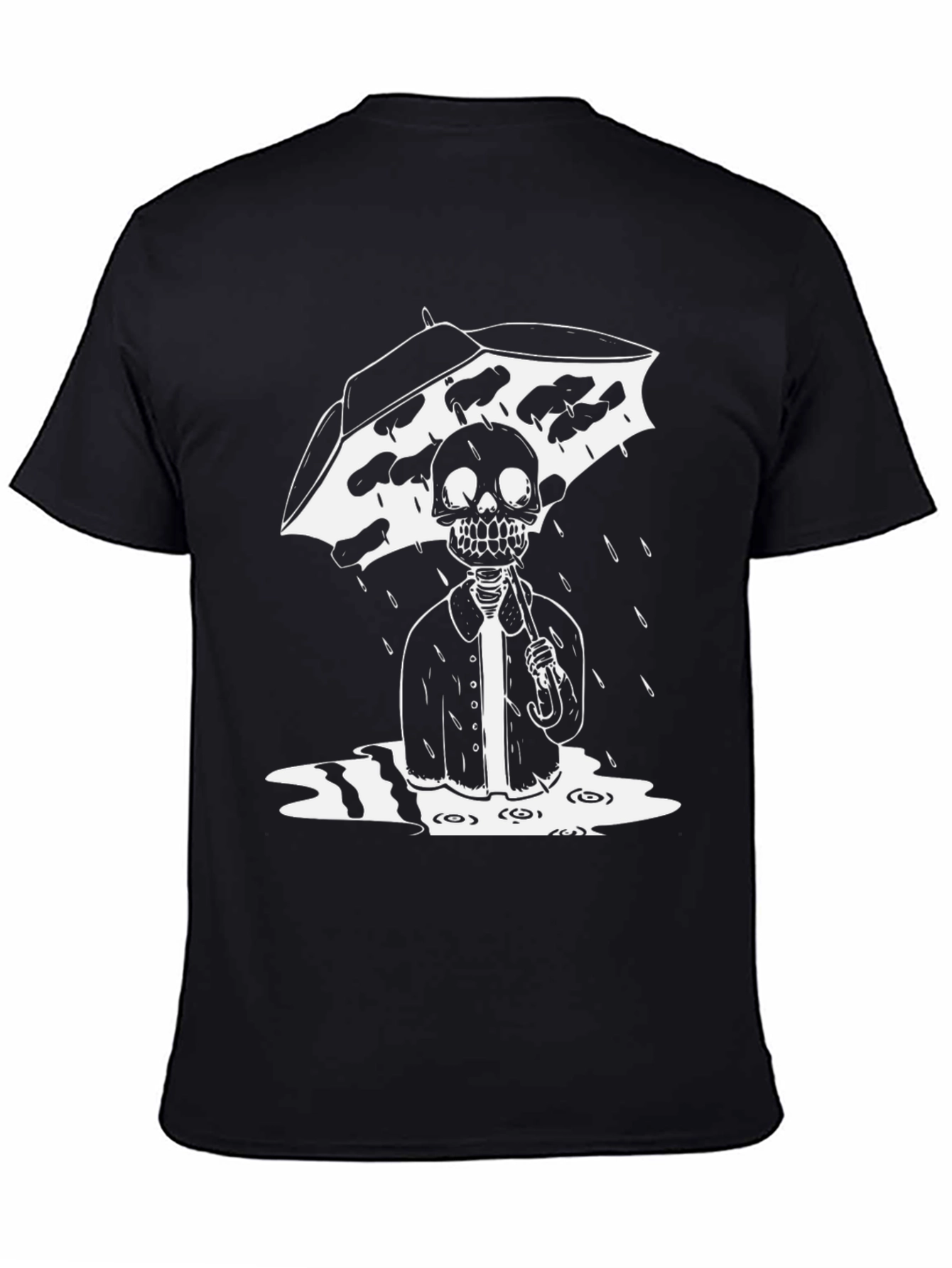 Skeleton Rain T-Shirt - Gothic Style