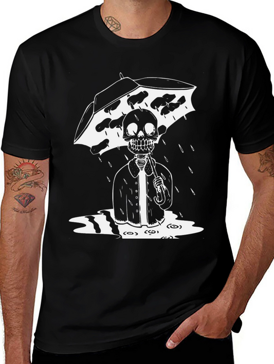 Skeleton Rain T-Shirt - Gothic Style