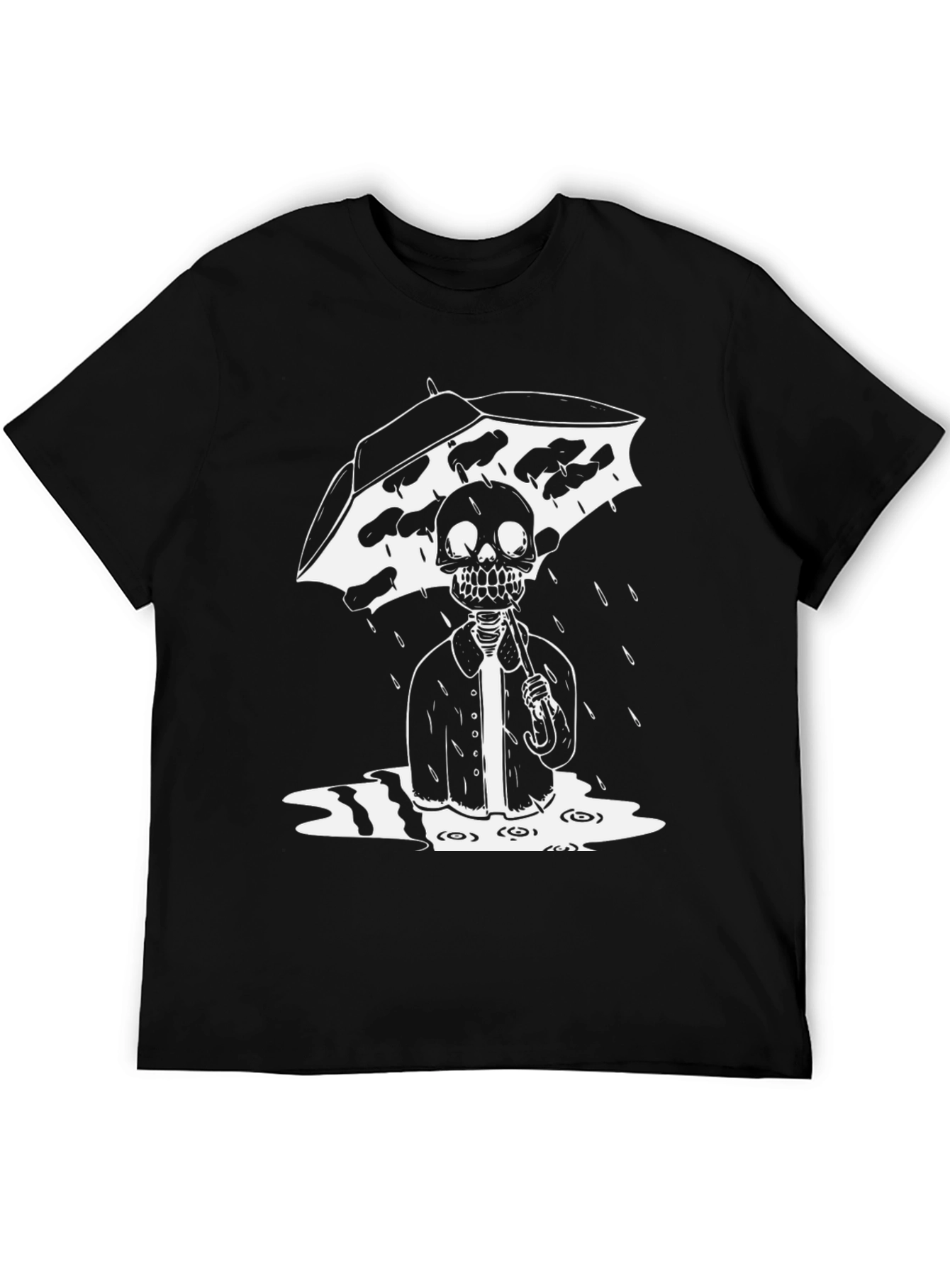 Skeleton Rain T-Shirt - Gothic Style